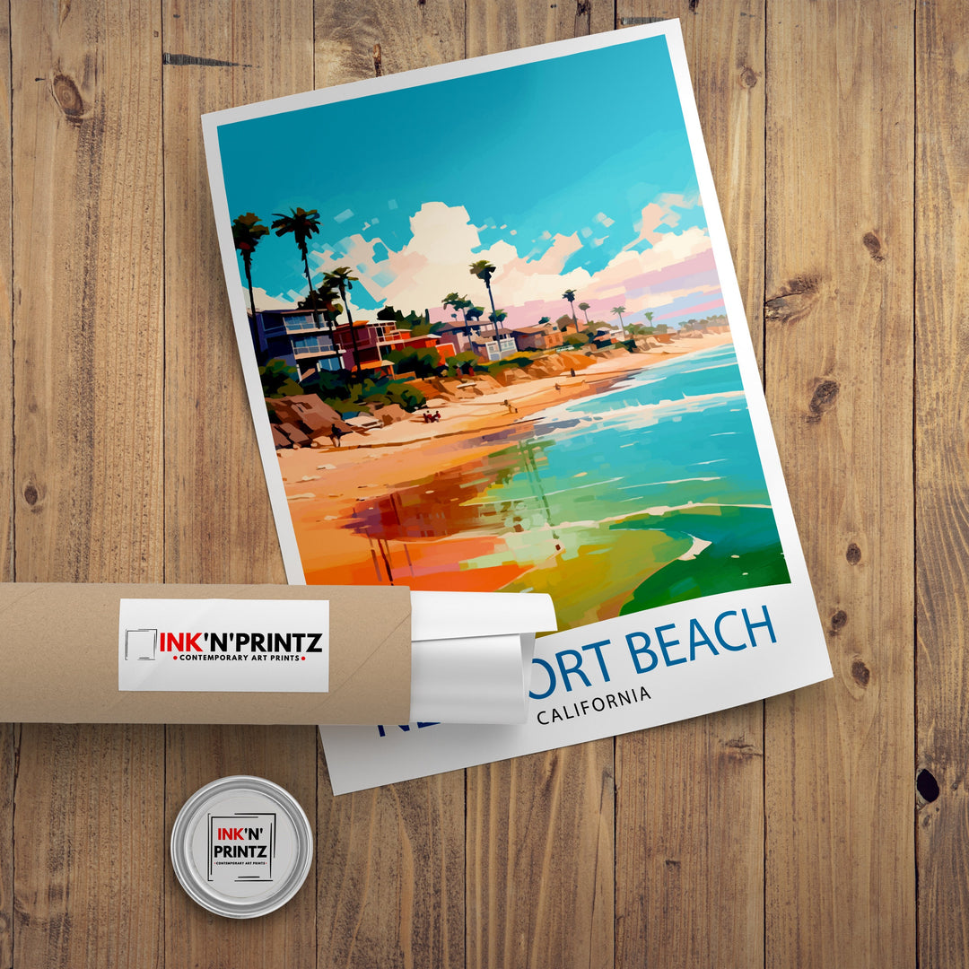 Newport Beach California Travel Poster Newport Beach