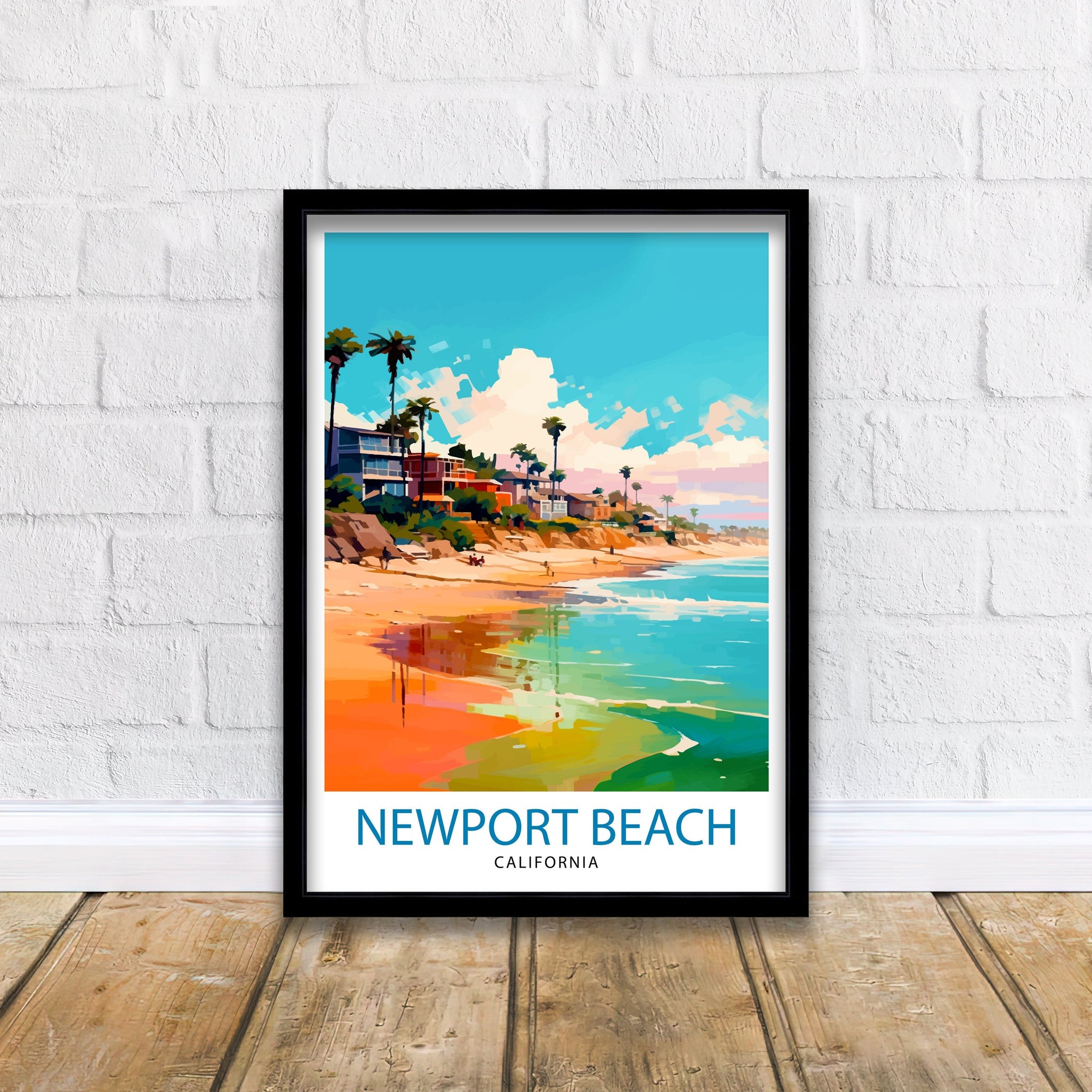 Newport Beach California Travel Print Newport Beach Wall Decor Newport Beach Home Living Decor Newport Beach California Illustration travel