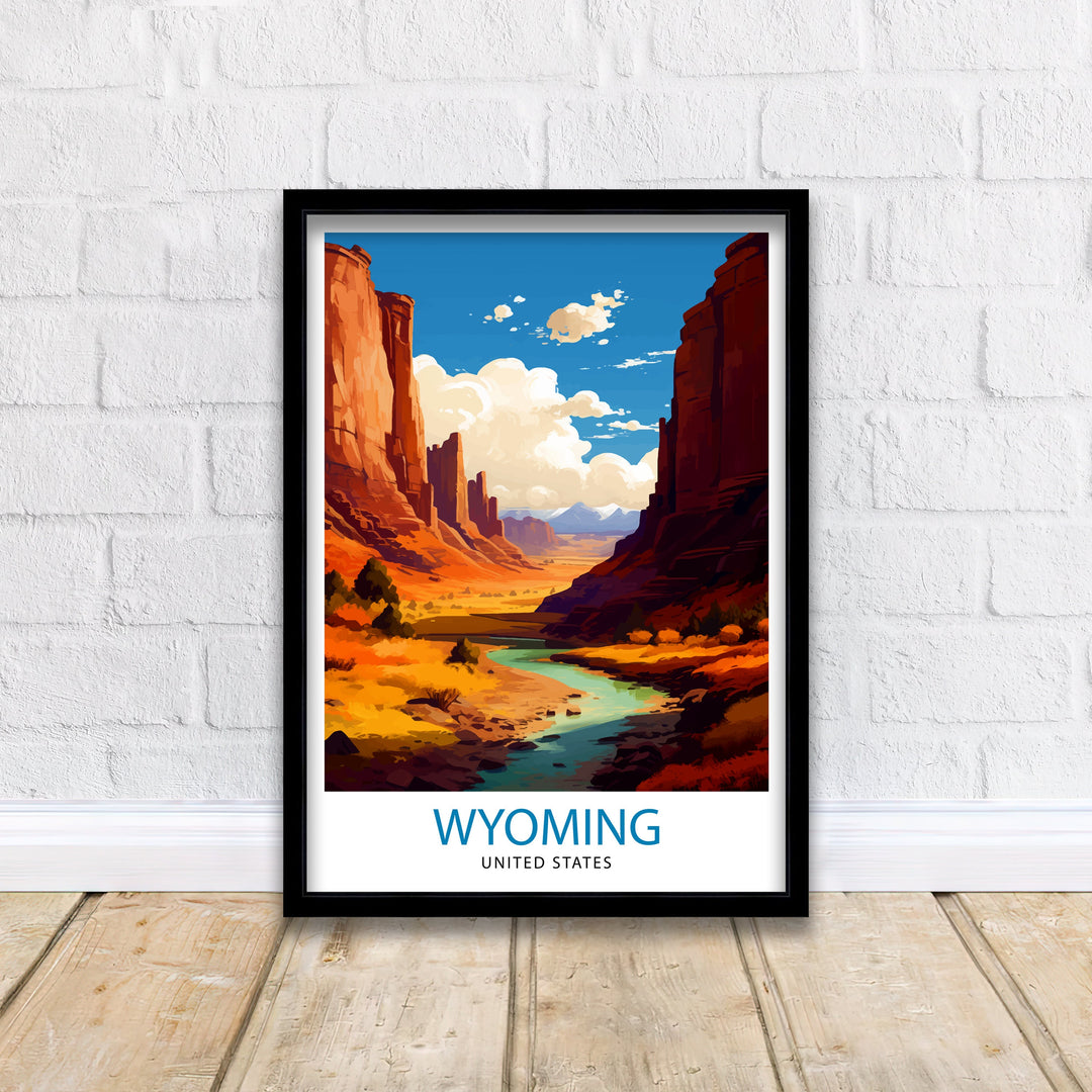 Wyoming USA Travel Poster Wyoming