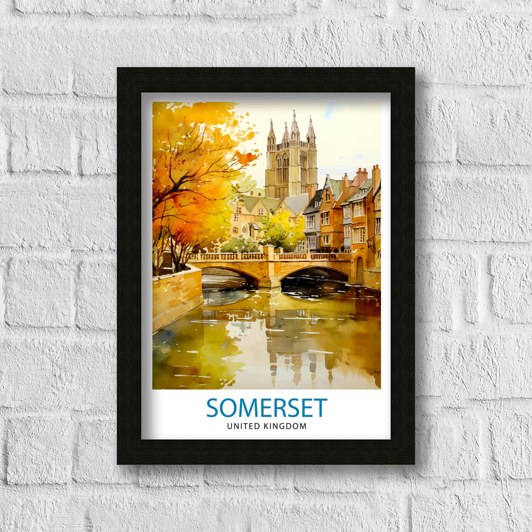 Somerset UK Travel Poster Somerset