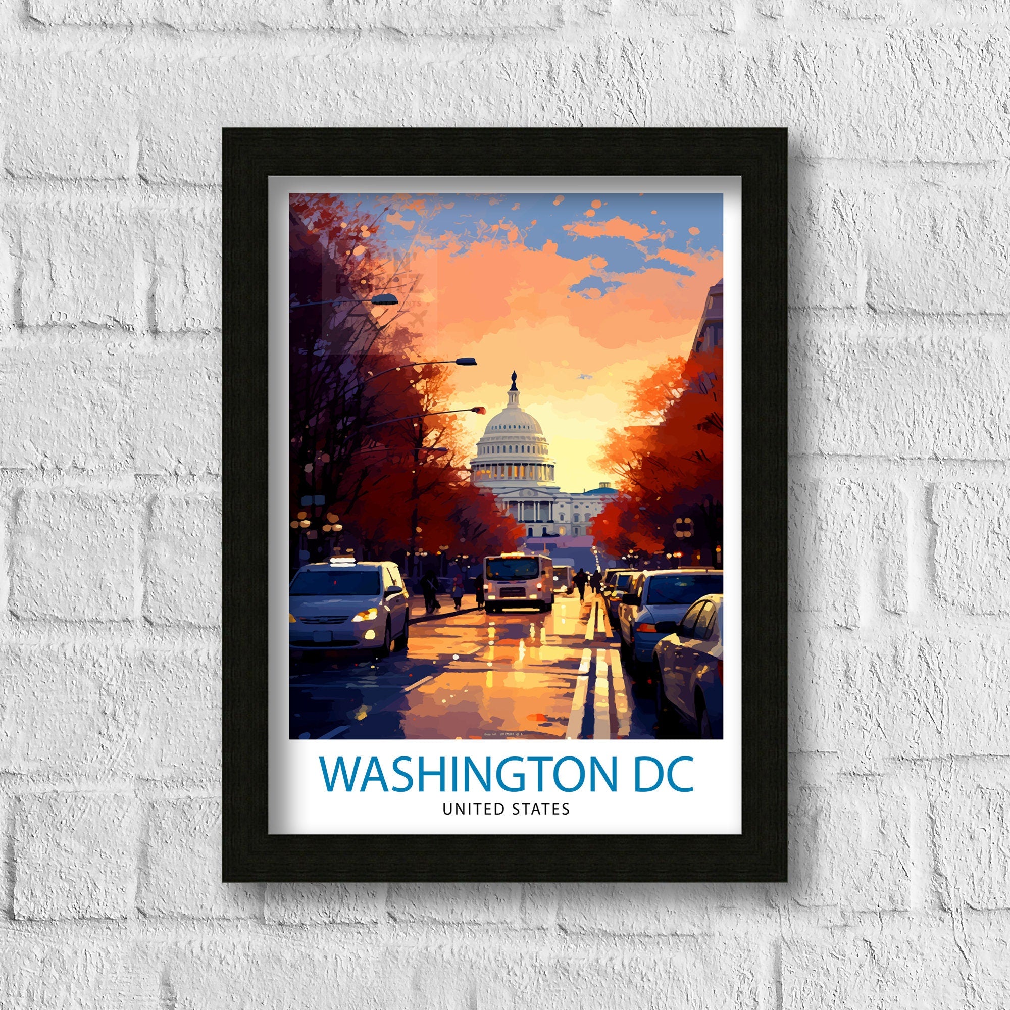 Washington Travel Print| Washington Wall Art Washington DC Home Decor Washington Illustration Travel Poster Gift for Travelers