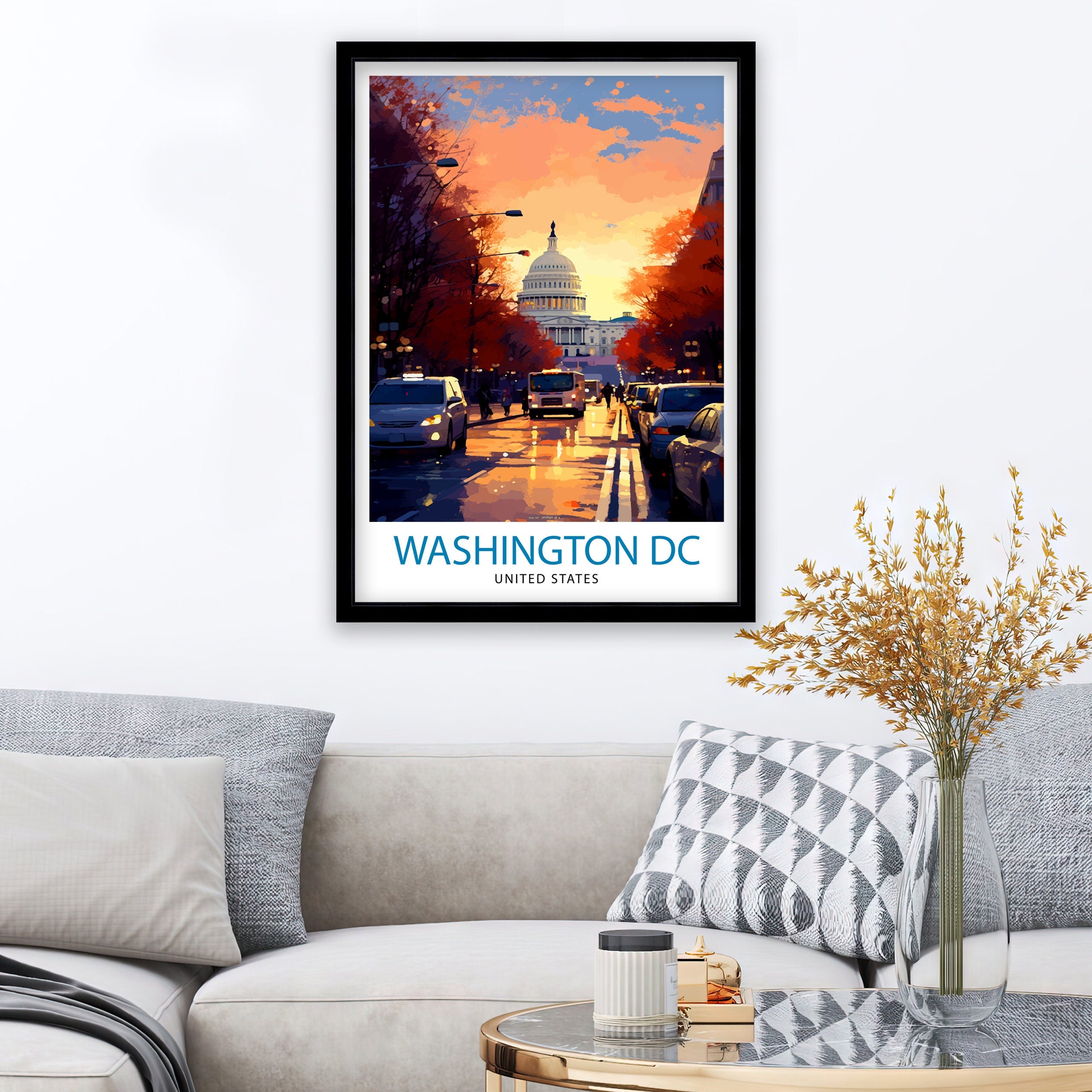 Washington Travel Print| Washington Wall Art Washington DC Home Decor Washington Illustration Travel Poster Gift for Travelers