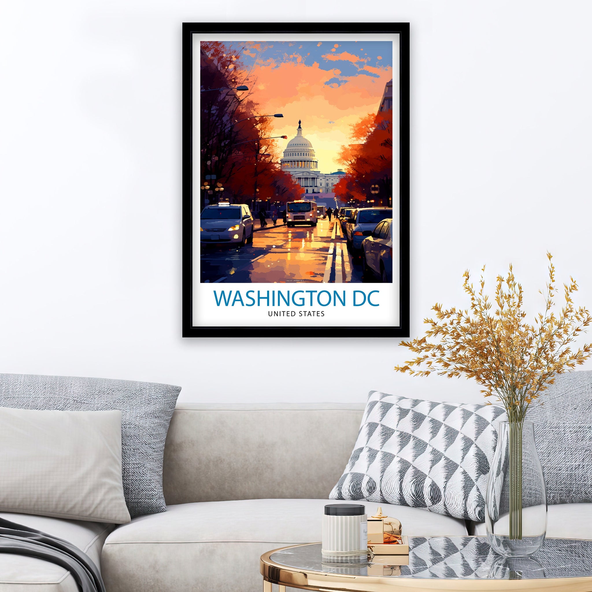 Washington Travel Print| Washington Wall Art Washington DC Home Decor Washington Illustration Travel Poster Gift for Travelers
