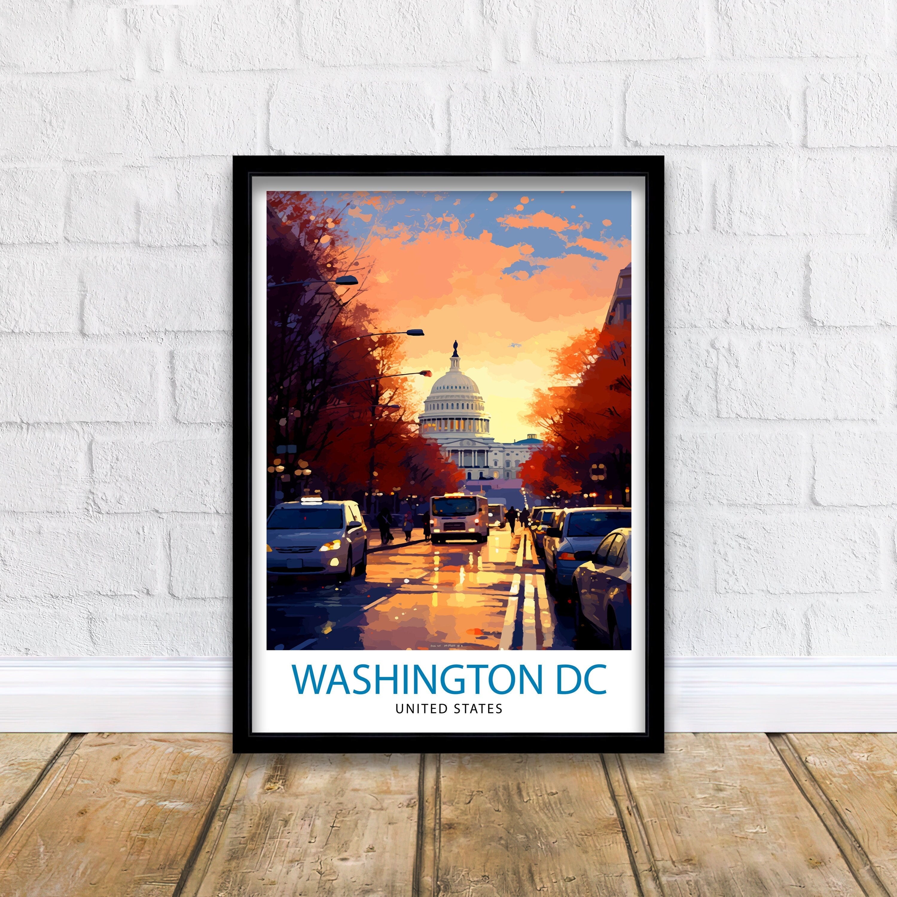 Washington Travel Print| Washington Wall Art Washington DC Home Decor Washington Illustration Travel Poster Gift for Travelers