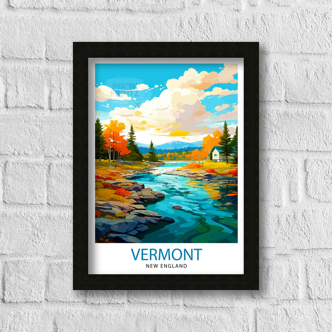 Vermont New England Travel Poster Vermont