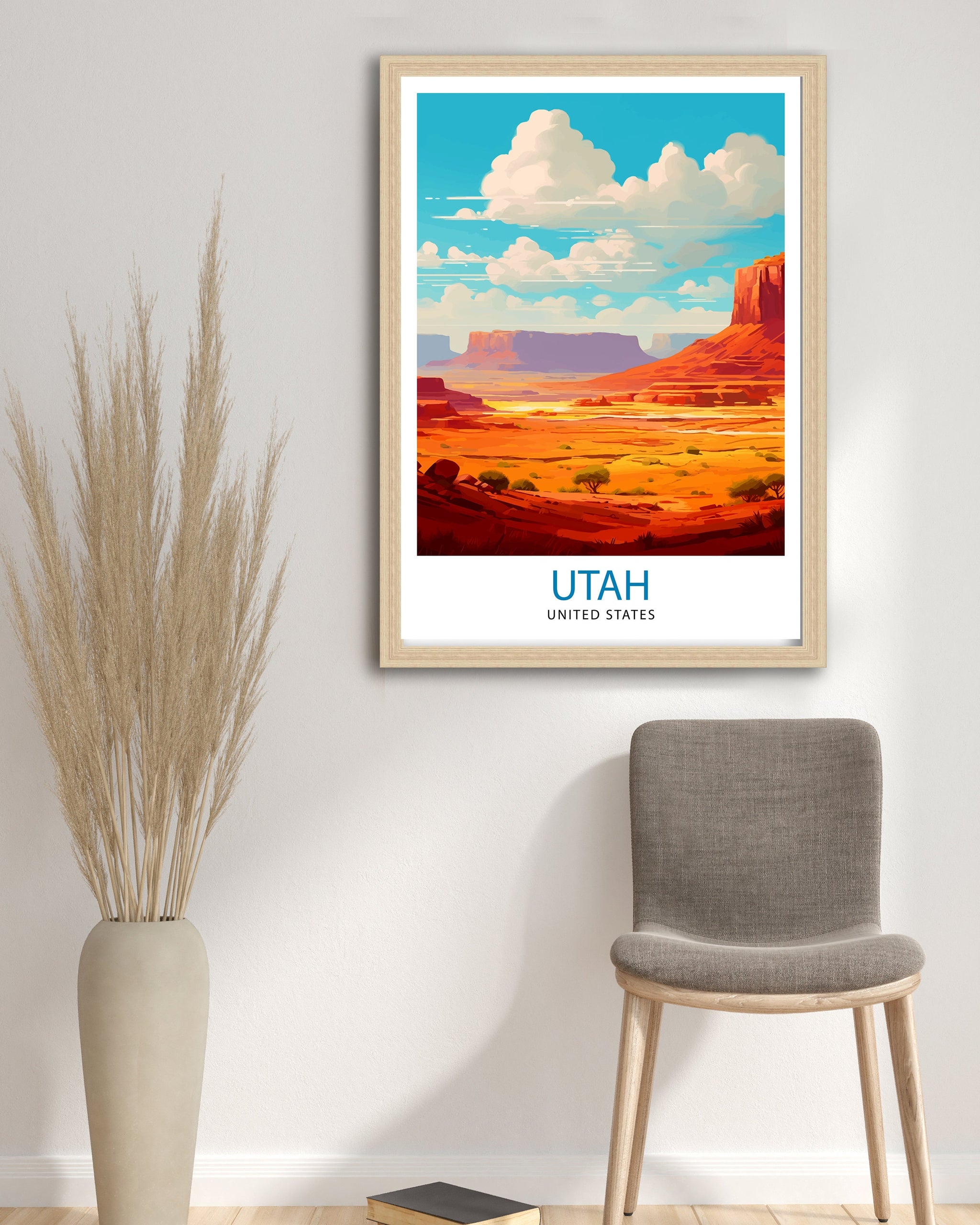 Utah National Park Travel Print| Utah Wall Art USA Home Living Decor Utah Illustration Travel Poster Gift For Utah Nature Lover