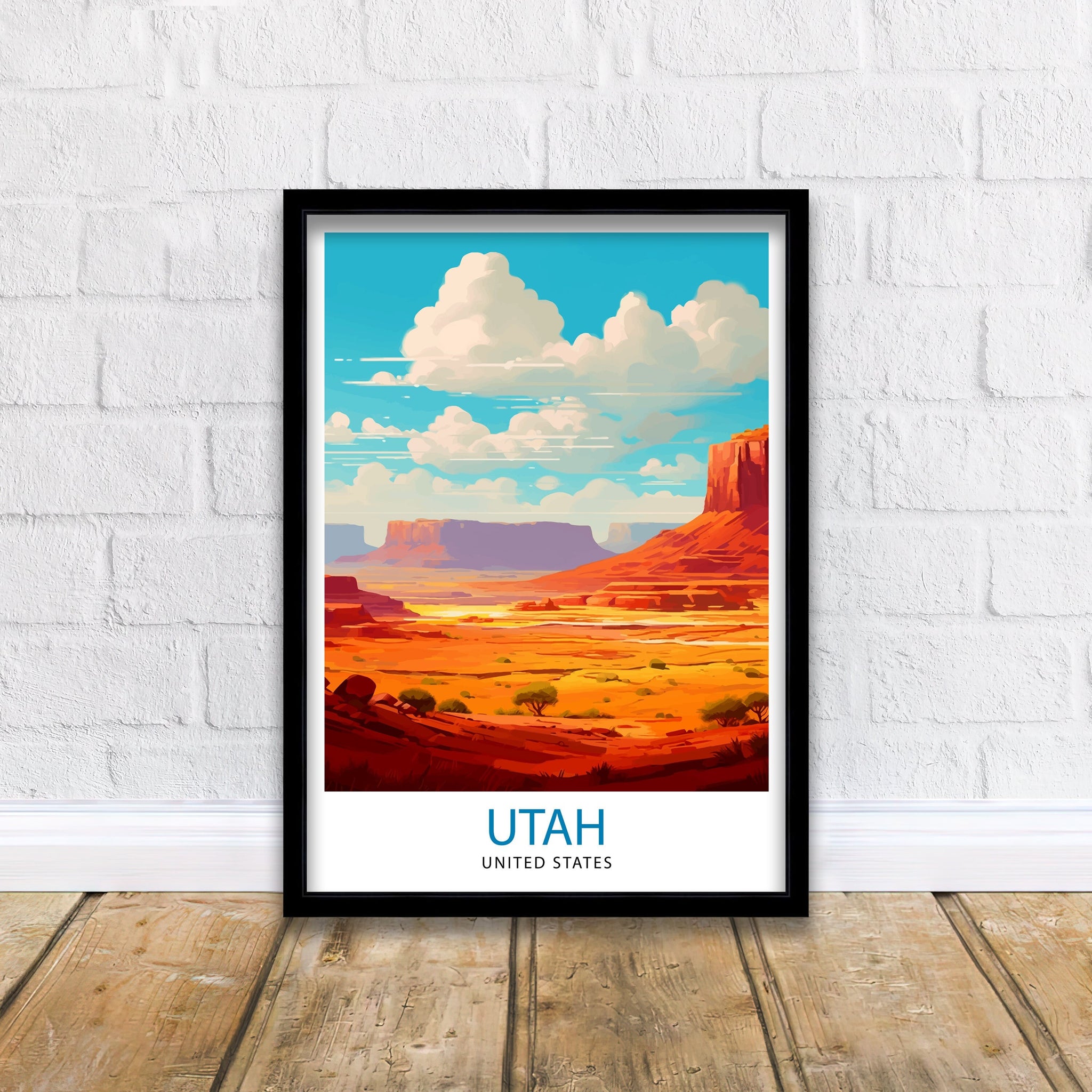 Utah National Park Travel Print| Utah Wall Art USA Home Living Decor Utah Illustration Travel Poster Gift For Utah Nature Lover
