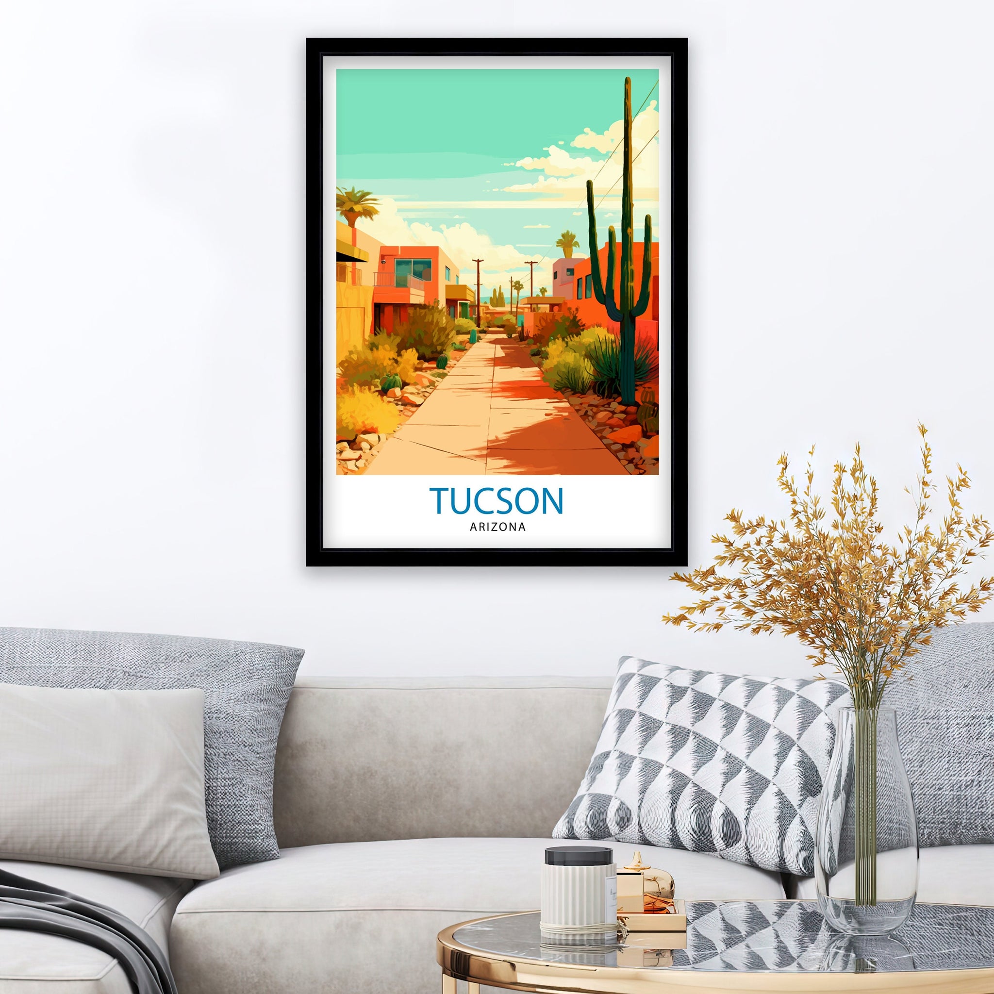 Tucson Arizona Travel Print| Tucson Wall Decor Tucson Poster USA Travel Prints Tucson Art Print Tucson Illustration Tucson Wall Art