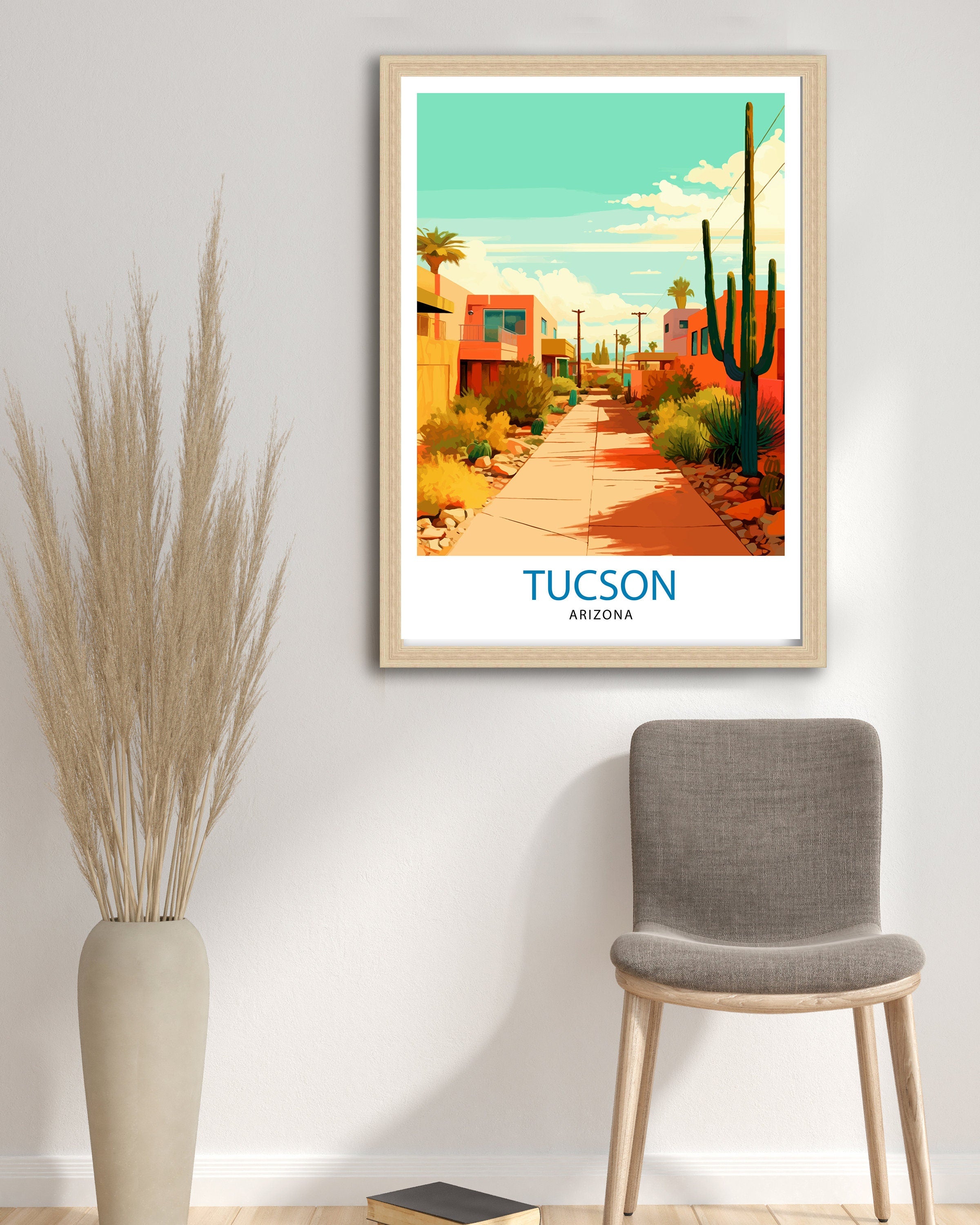 Tucson Arizona Travel Print| Tucson Wall Decor Tucson Poster USA Travel Prints Tucson Art Print Tucson Illustration Tucson Wall Art