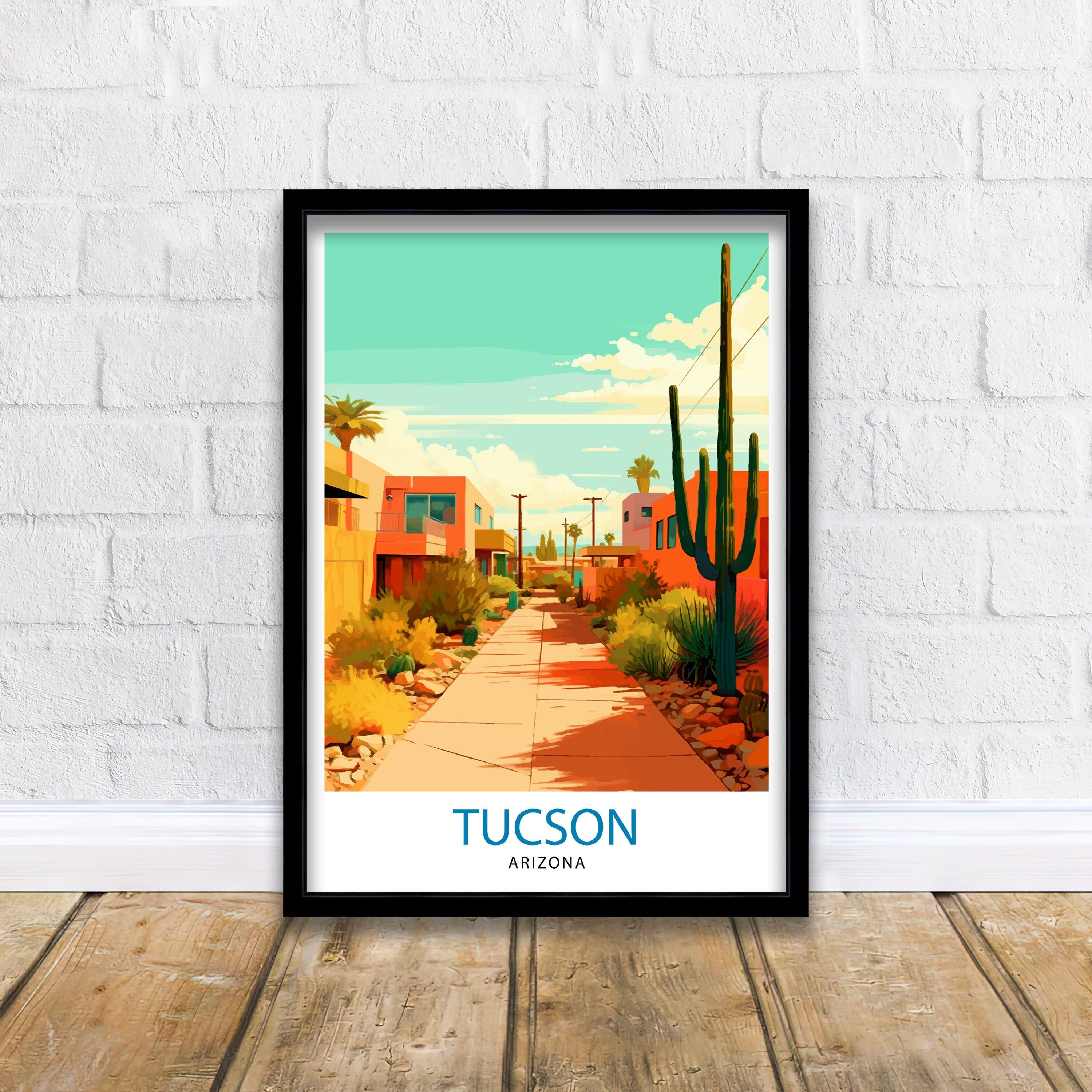 Tucson Arizona Travel Print| Tucson Wall Decor Tucson Poster USA Travel Prints Tucson Art Print Tucson Illustration Tucson Wall Art