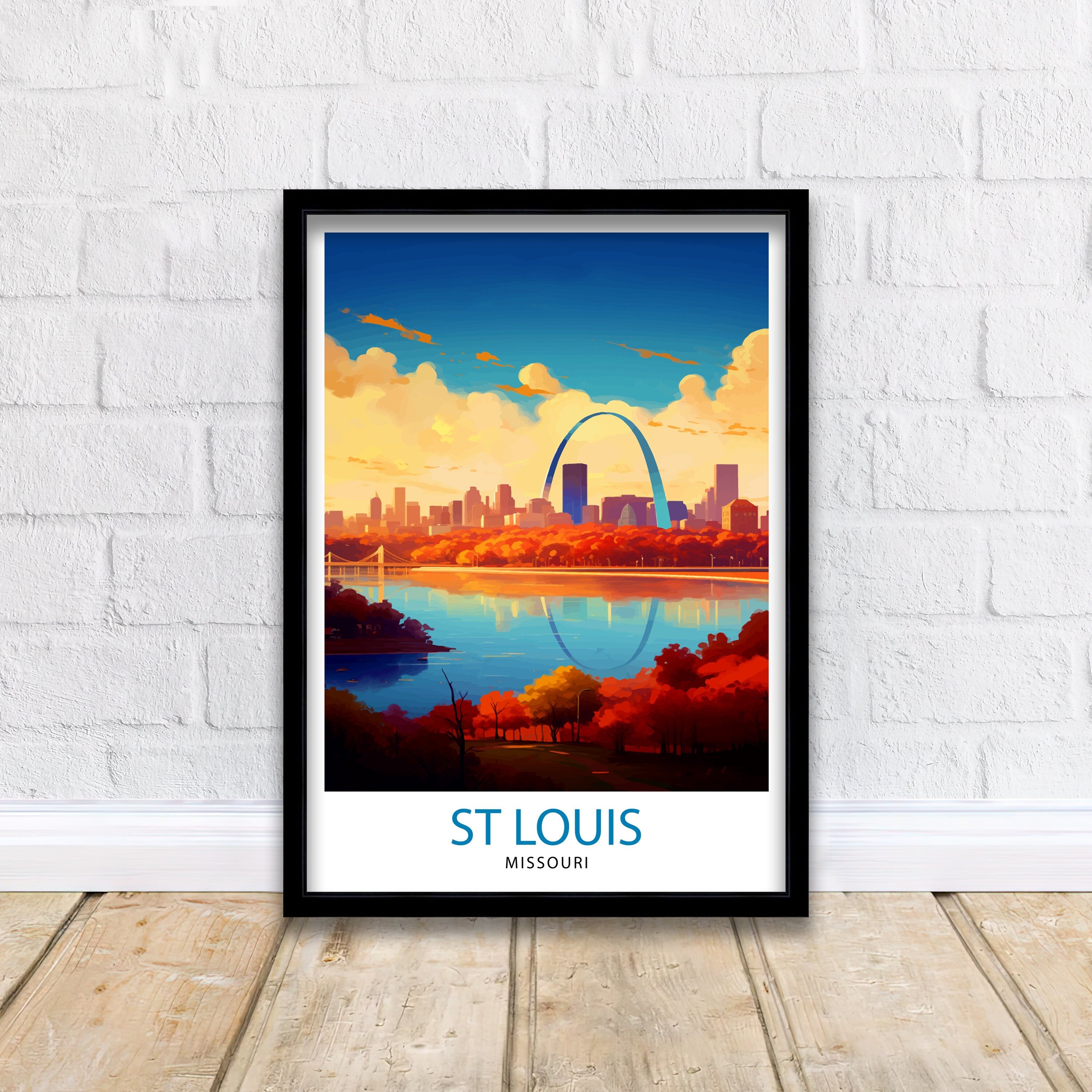 St. Louis Missouri Travel Print| St. Louis Wall Decor St. Louis Poster USA Travel Prints St. Louis Art Print St. Louis Illustration