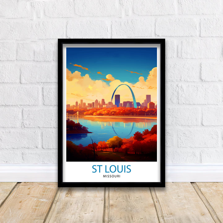 St. Louis Missouri Travel Print| St. Louis Wall Decor St. Louis Poster USA Travel Prints St. Louis Art Print St. Louis Illustration