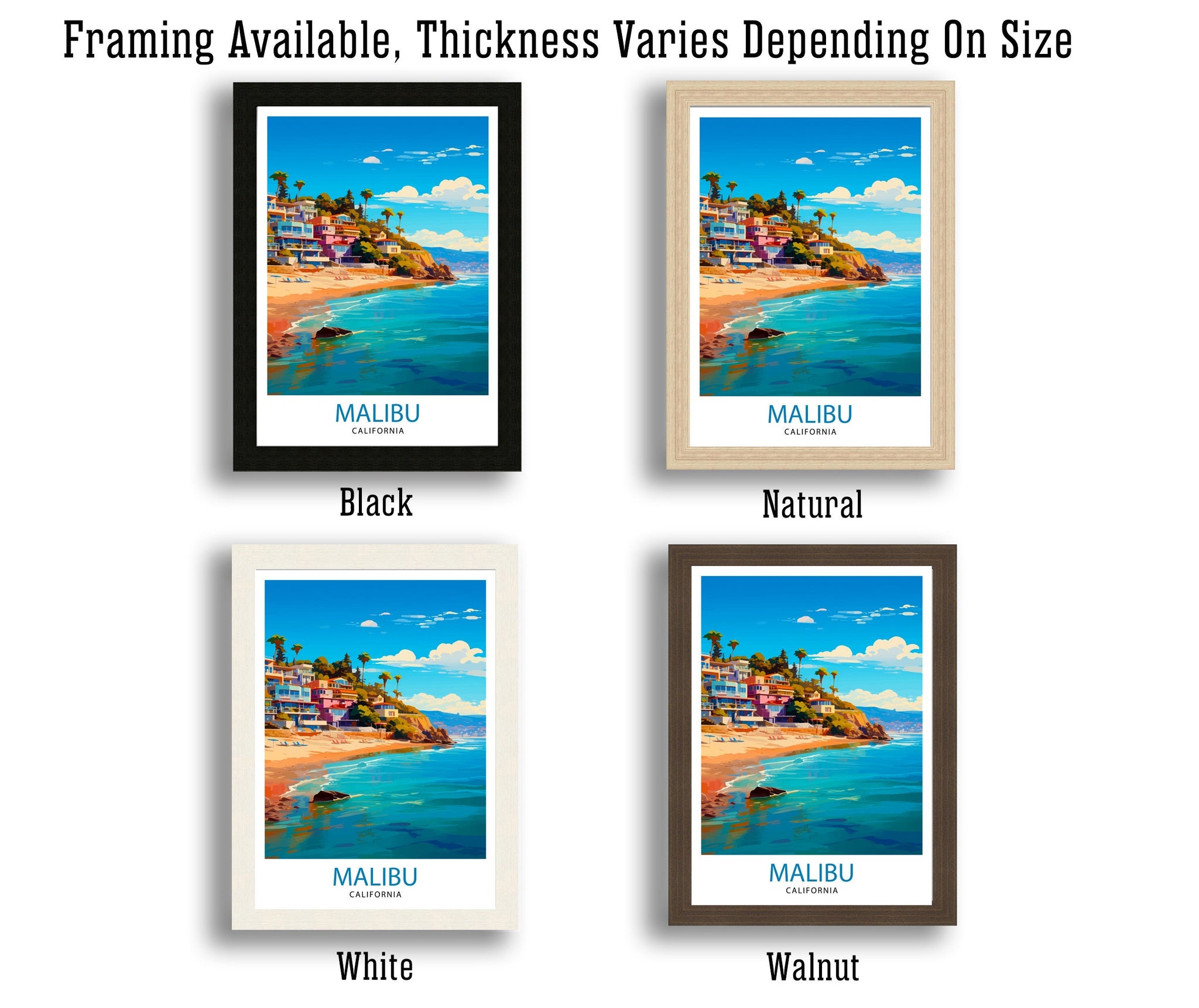 Malibu California Travel Print| Malibu Wall Decor Malibu Home Living Decor Malibu California Illustration Travel Poster Gift For Malibu