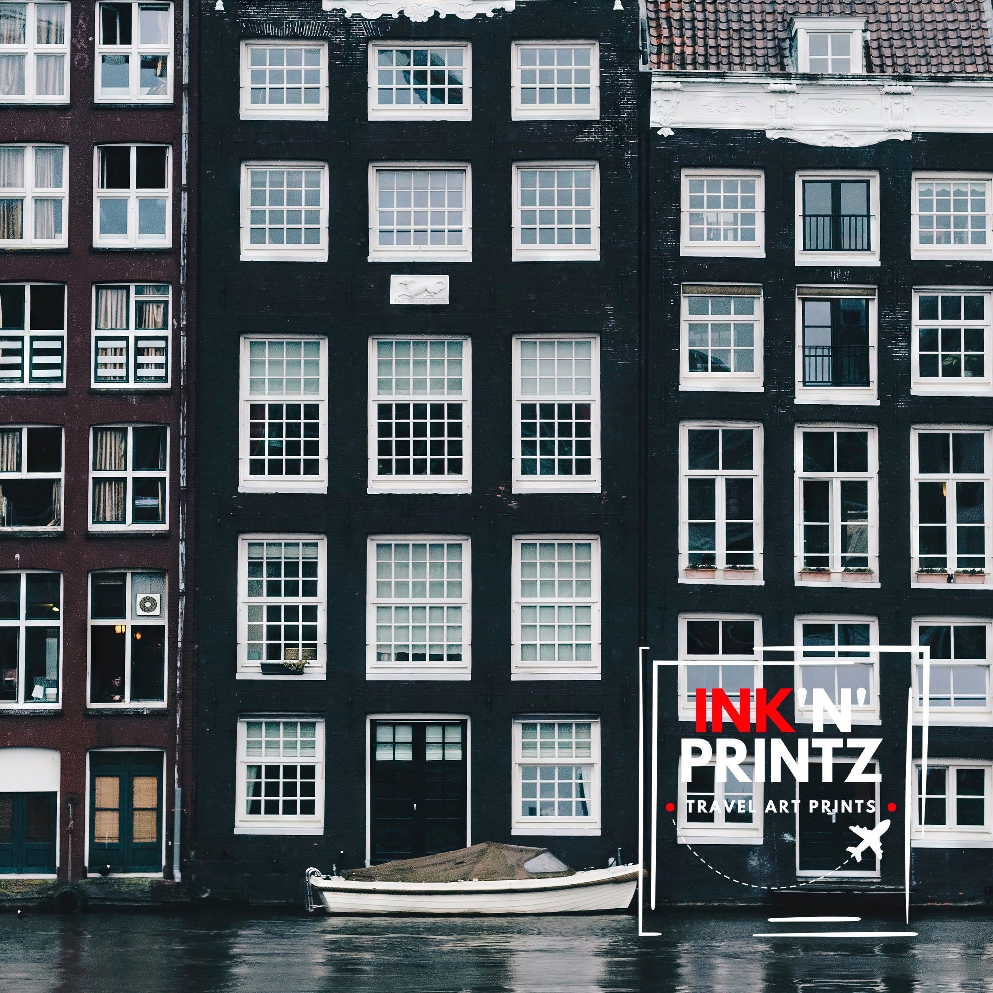 Amsterdam Travel Print Amsterdam Wall Art Amsterdam Cityscape Netherlands Illustration Amsterdam Travel Poster Gift for Amsterdam Lovers