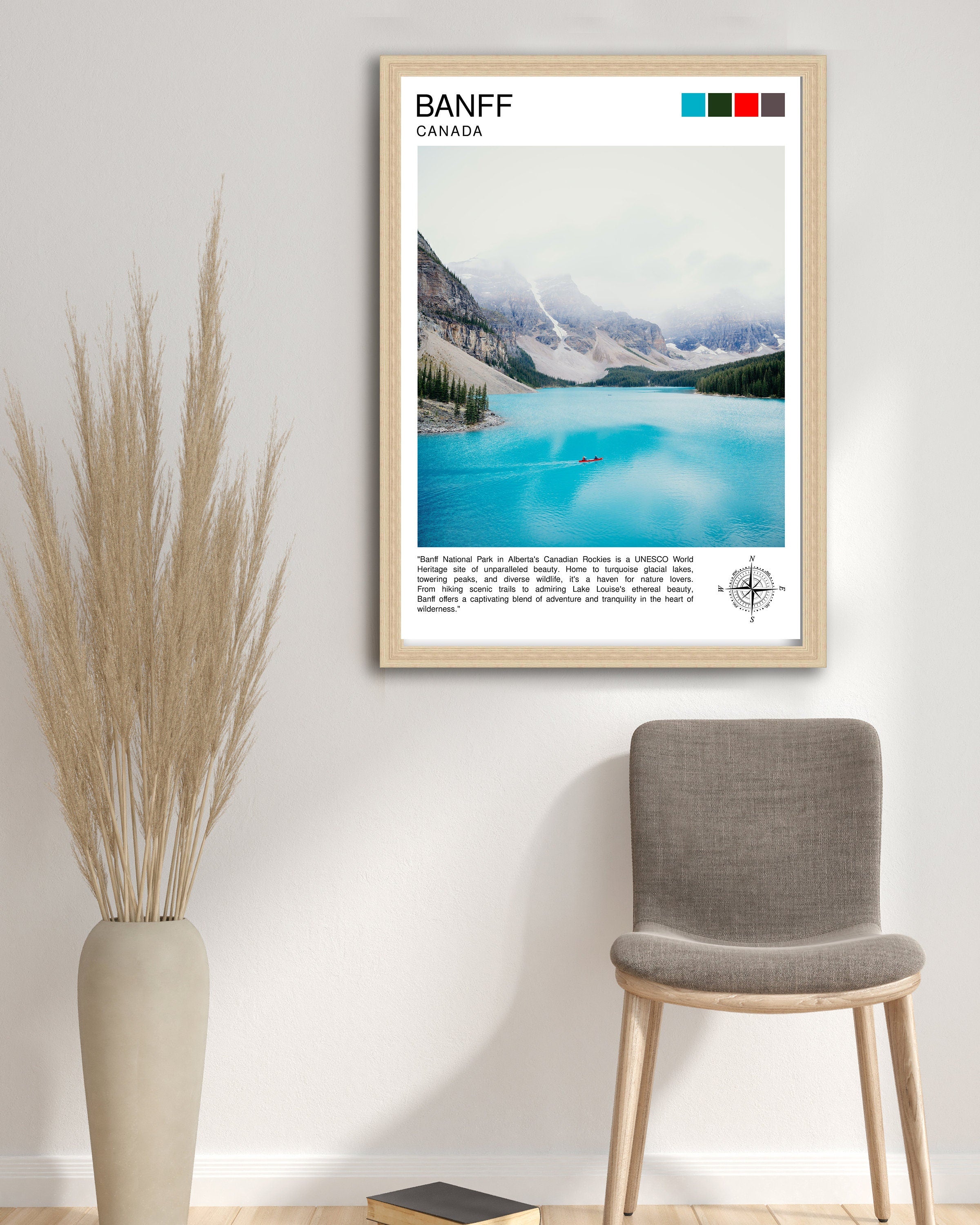 Banff National Park Travel Print Banff Wall Decor Banff Poster Canada Travel Prints Banff Art Print Banff Illustration Banff Wall Art
