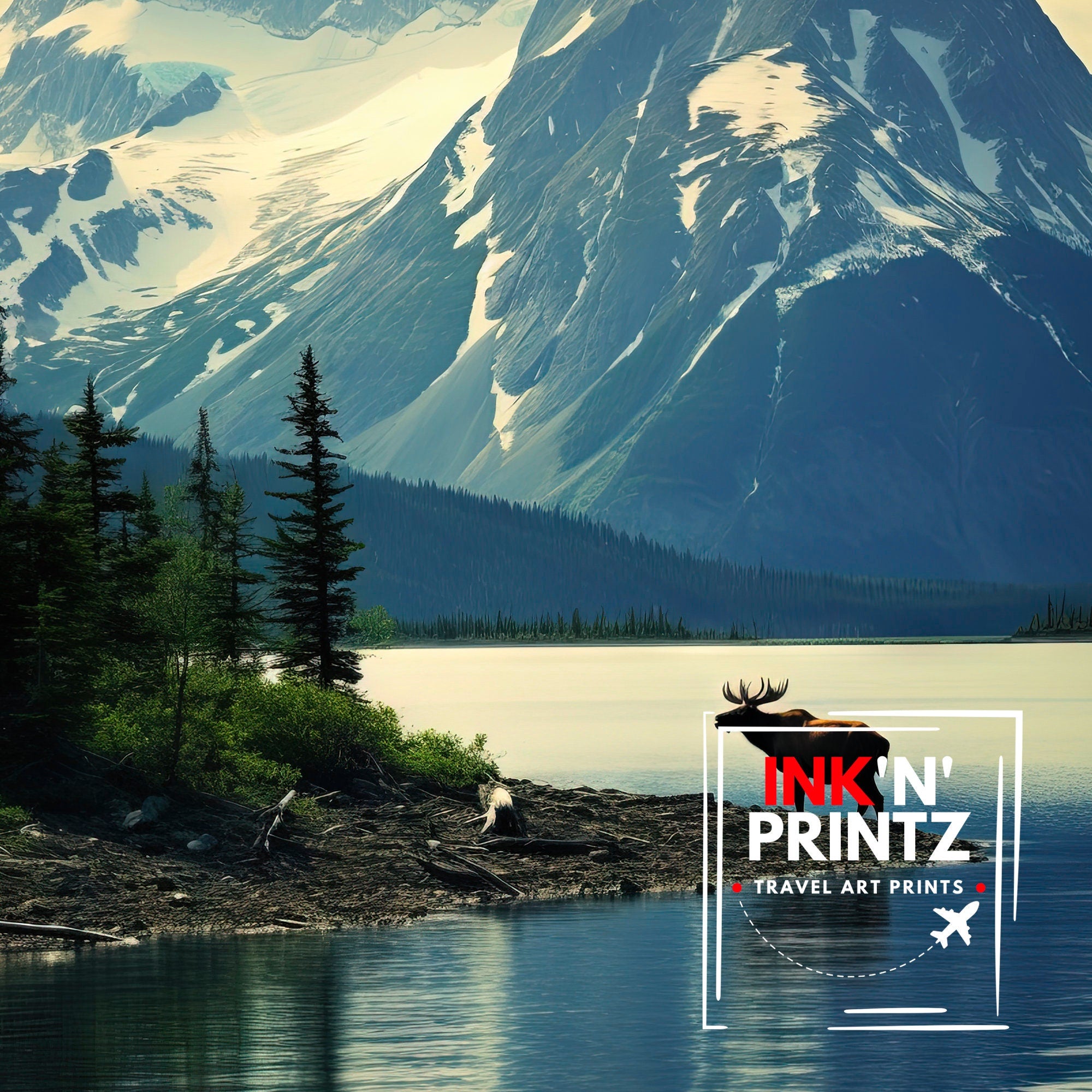 Glacier Bay Alaska Travel Print| Glacier Bay National Park Wall Art Alaska Travel Poster Glacier Bay Art Print Glacier Bay