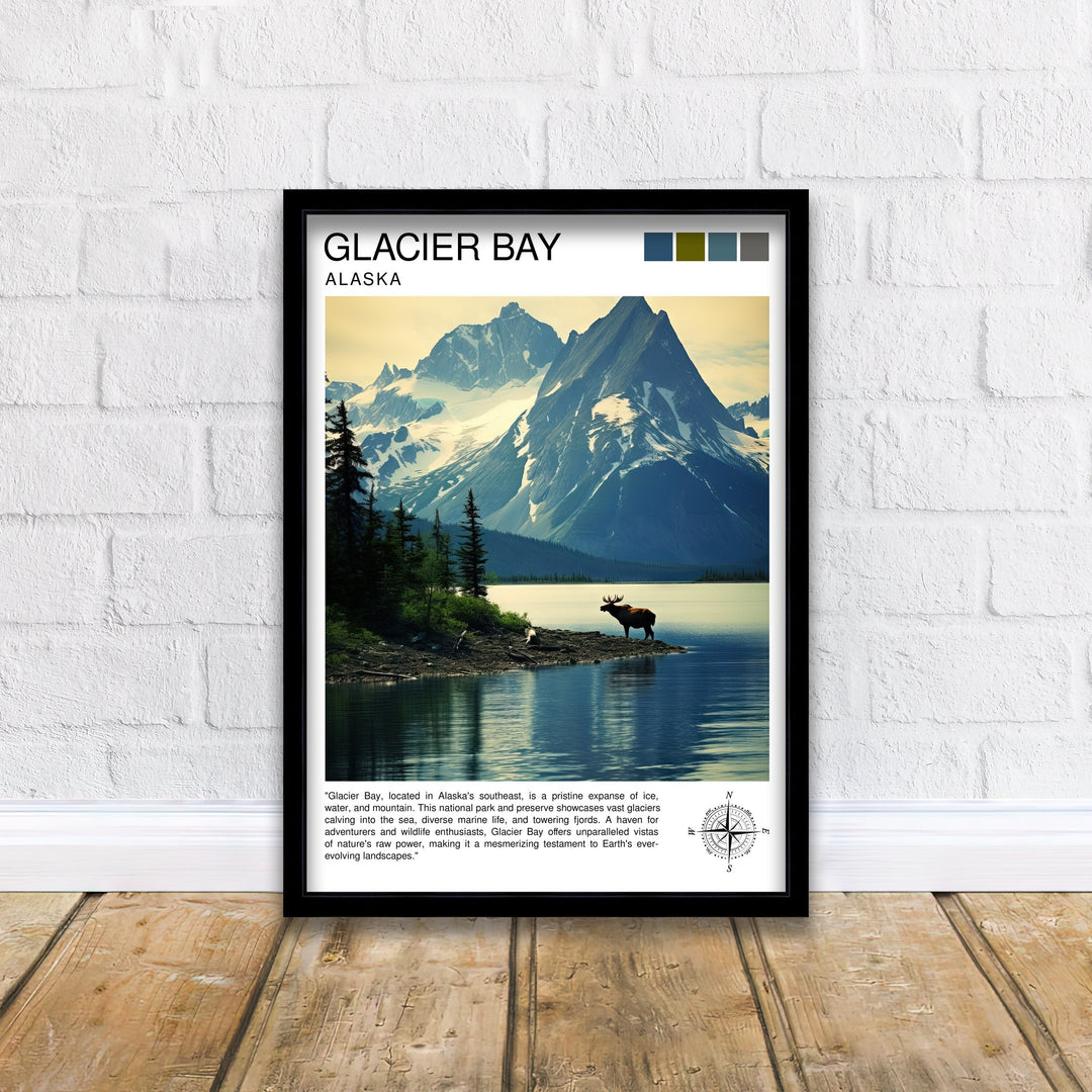 Glacier Bay Alaska Travel Poster