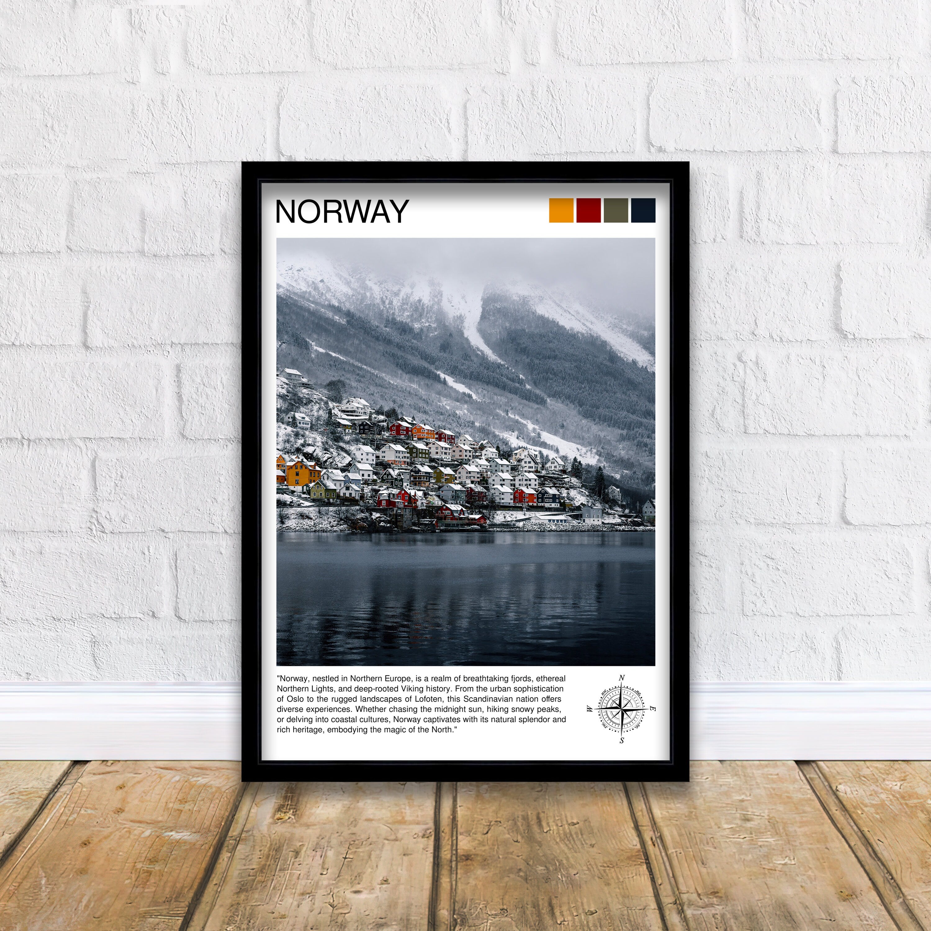 Norway Travel Print Norway Wall Decor Norway Poster Scandinavia Travel Prints Norway Art Print Norway Illustration Norway Wall Art