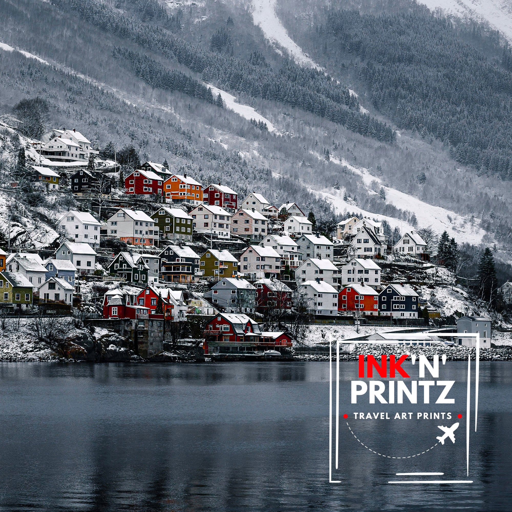 Norway Travel Print Norway Wall Decor Norway Poster Scandinavia Travel Prints Norway Art Print Norway Illustration Norway Wall Art