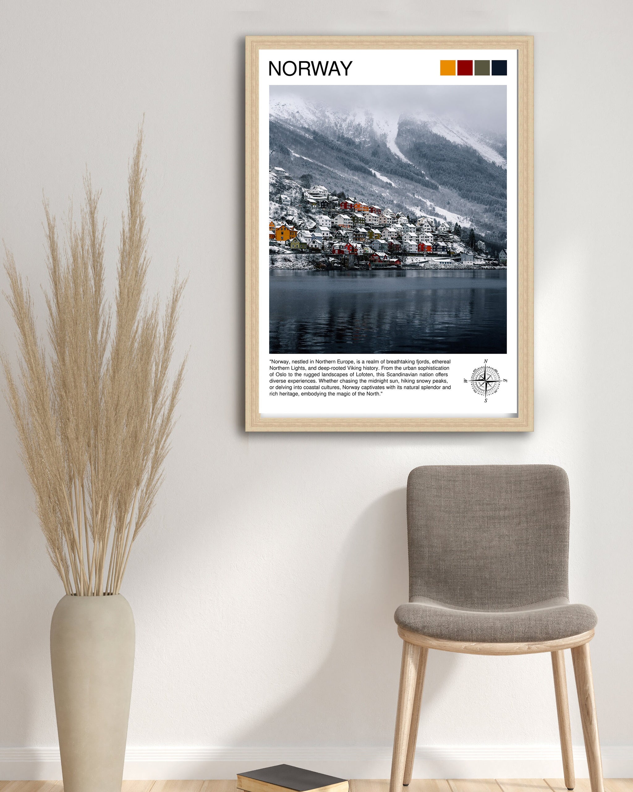 Norway Travel Print Norway Wall Decor Norway Poster Scandinavia Travel Prints Norway Art Print Norway Illustration Norway Wall Art