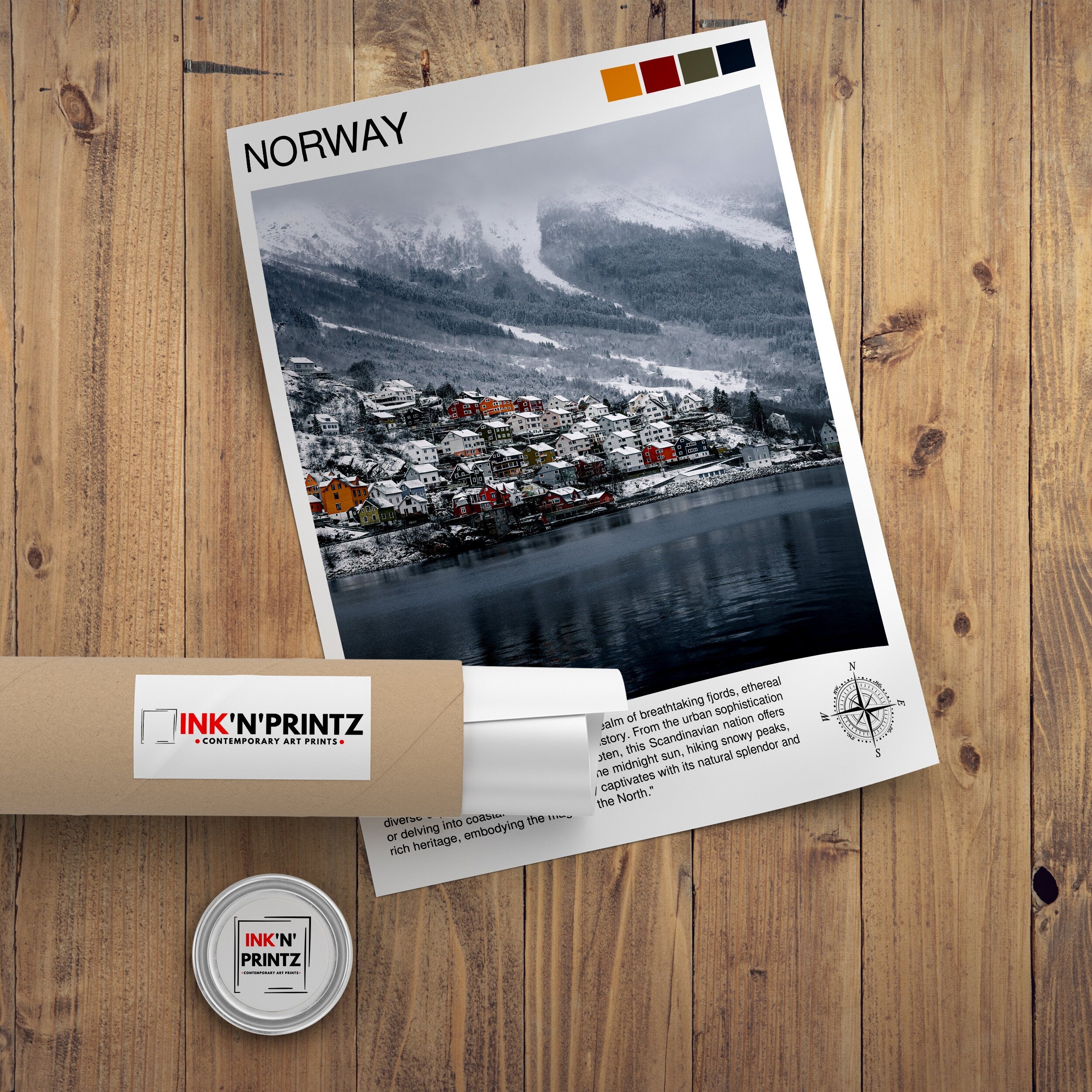 Norway Travel Print Norway Wall Decor Norway Poster Scandinavia Travel Prints Norway Art Print Norway Illustration Norway Wall Art