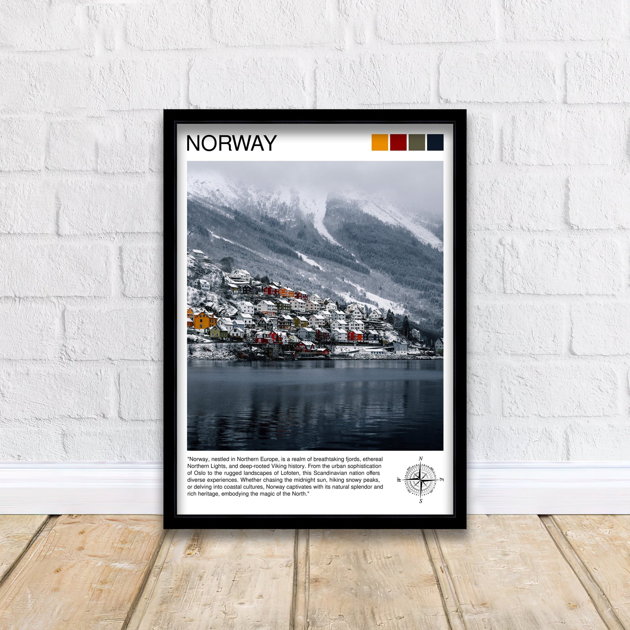 Norway Travel Print Norway Wall Decor Norway Poster Scandinavia Travel Prints Norway Art Print Norway Illustration Norway Wall Art