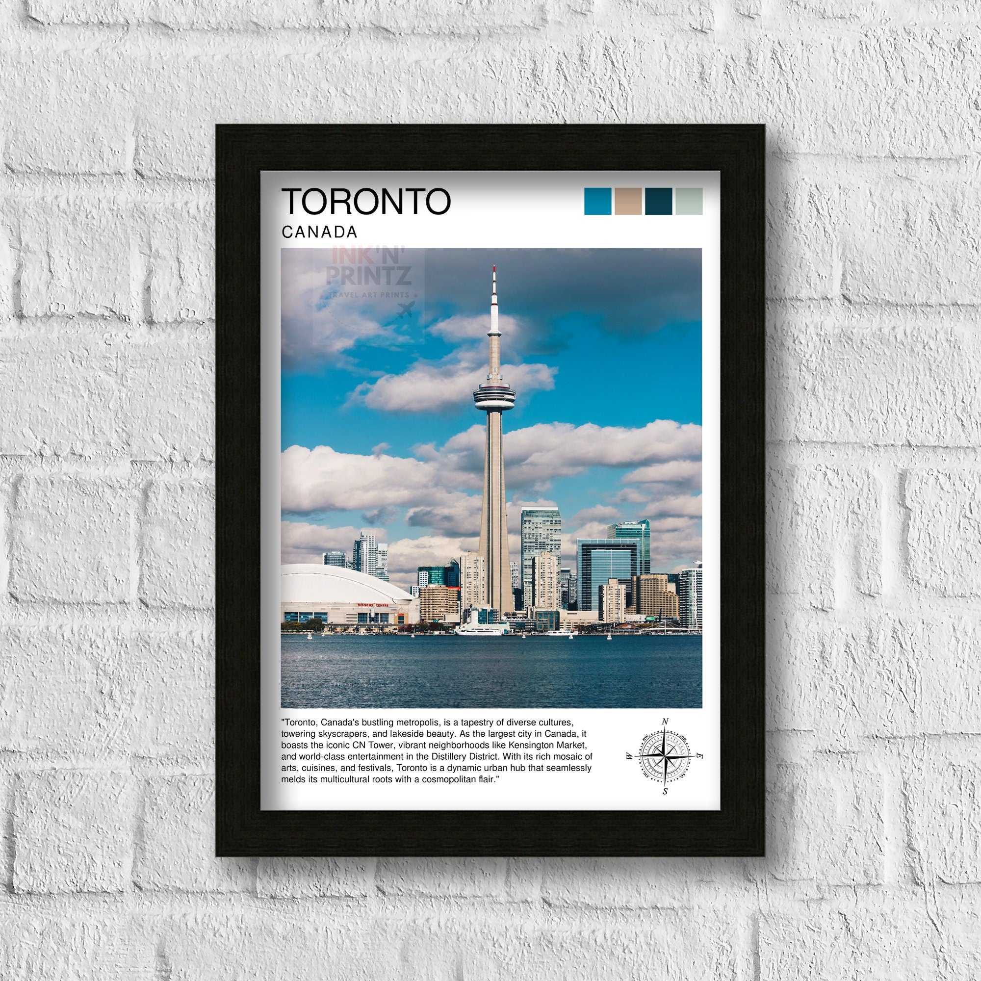 Toronto Canada Travel Print Toronto Wall Art Canada Illustration Travel Poster Gift for Toronto Lover Canada Home Decor