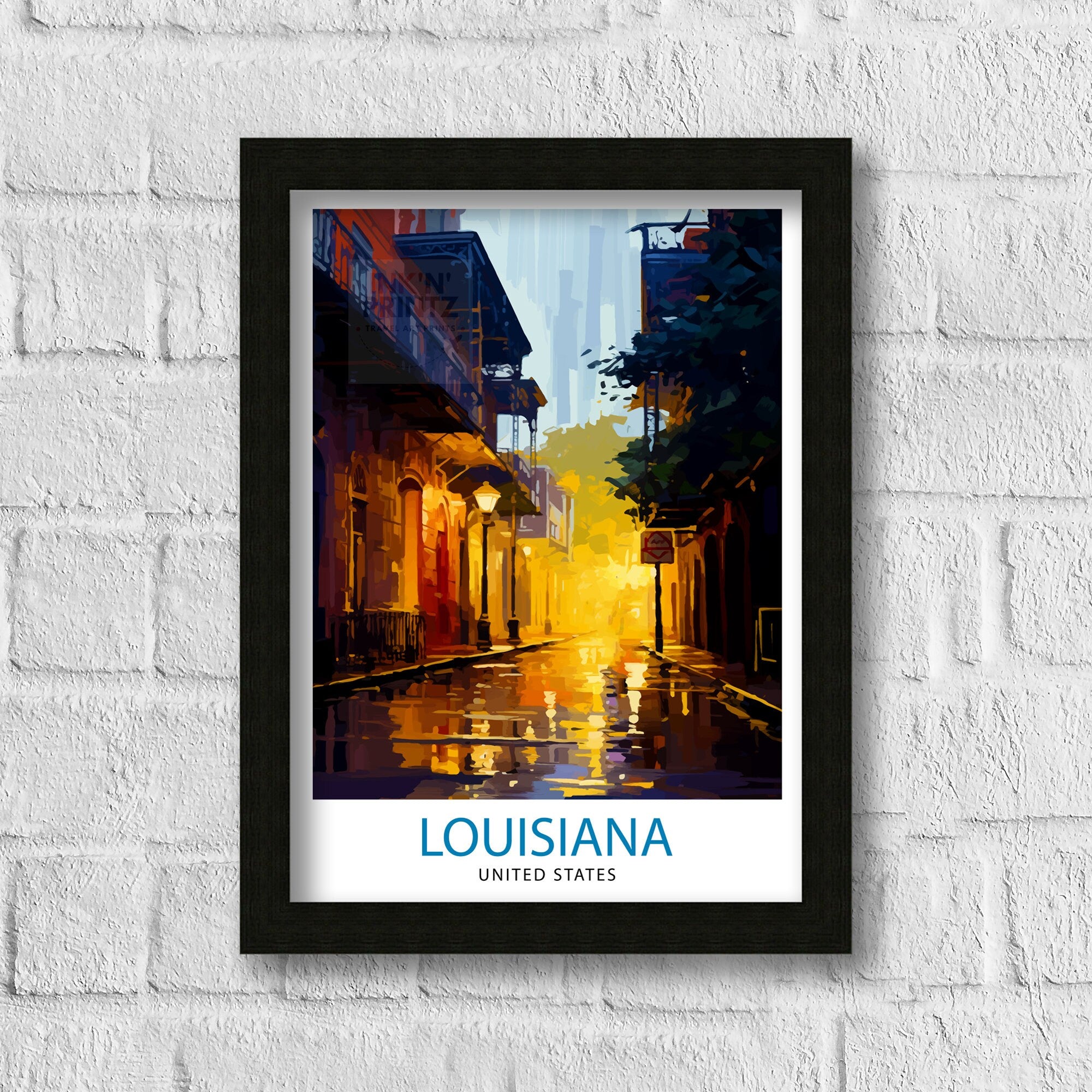 Louisiana United States Travel Print| Louisiana Wall Decor Louisiana Poster USA Travel Prints Louisiana Art Print Louisiana