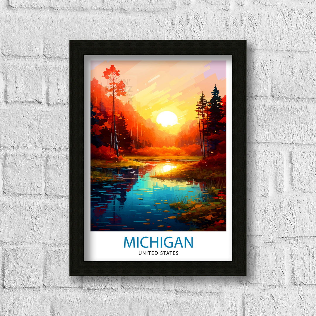 Michigan United States Travel Poster