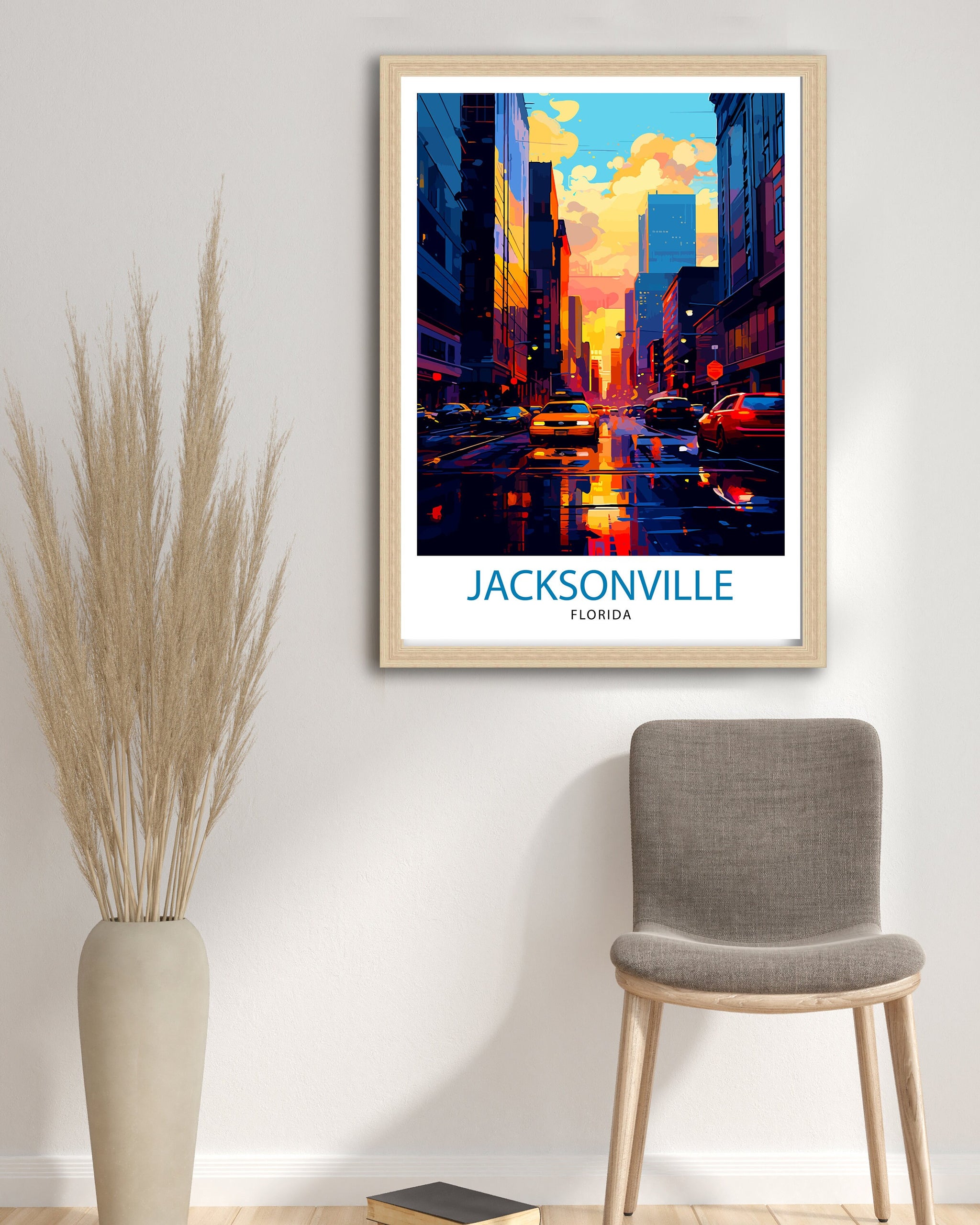 Jacksonville Florida Travel Print| Jacksonville Wall Decor Jacksonville Poster USA Travel Prints Jacksonville Art Print Jacksonville