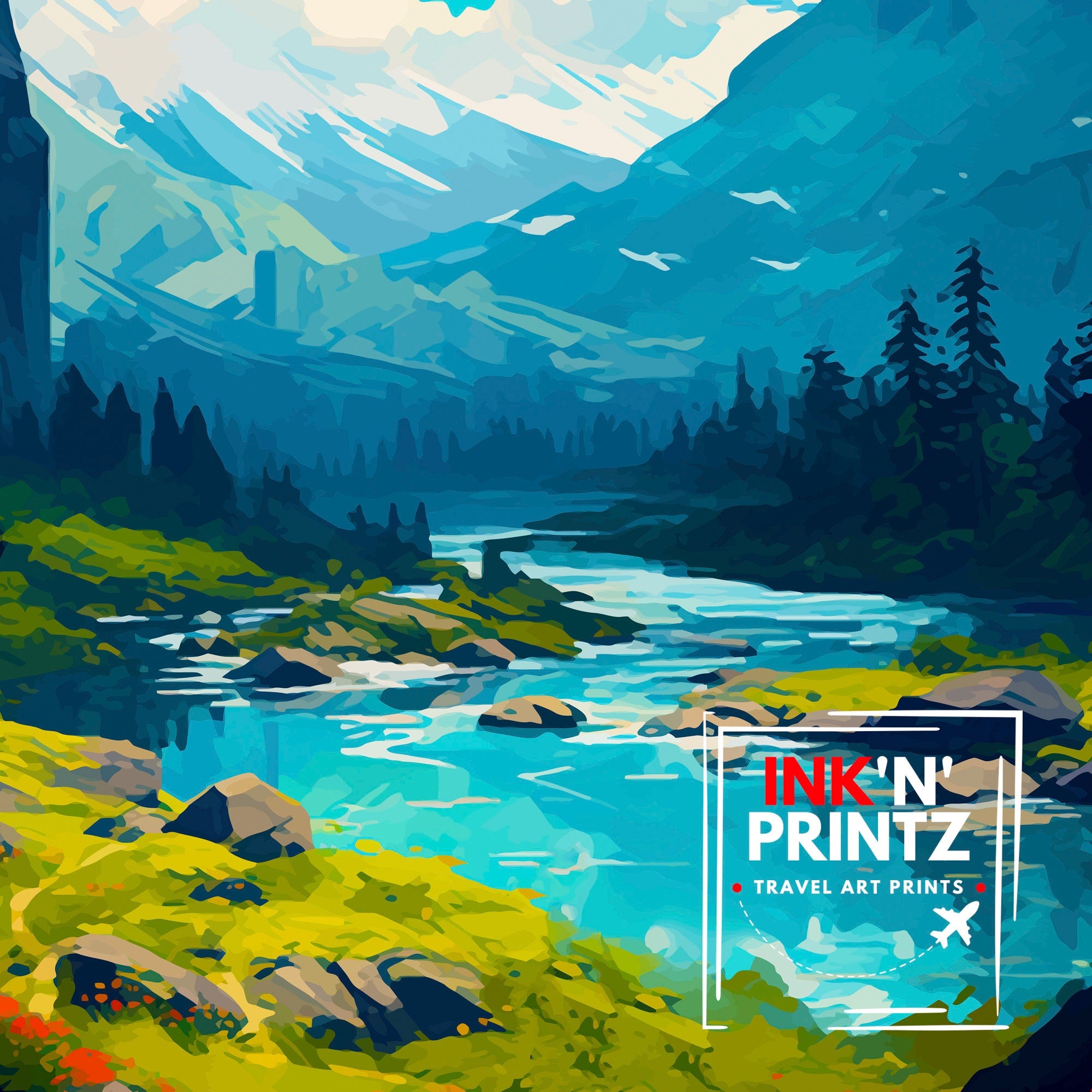 Idaho Travel Print| Idaho Wall Decor Idaho Poster USA Travel Prints Idaho Art Print Idaho Illustration Idaho Wall Art