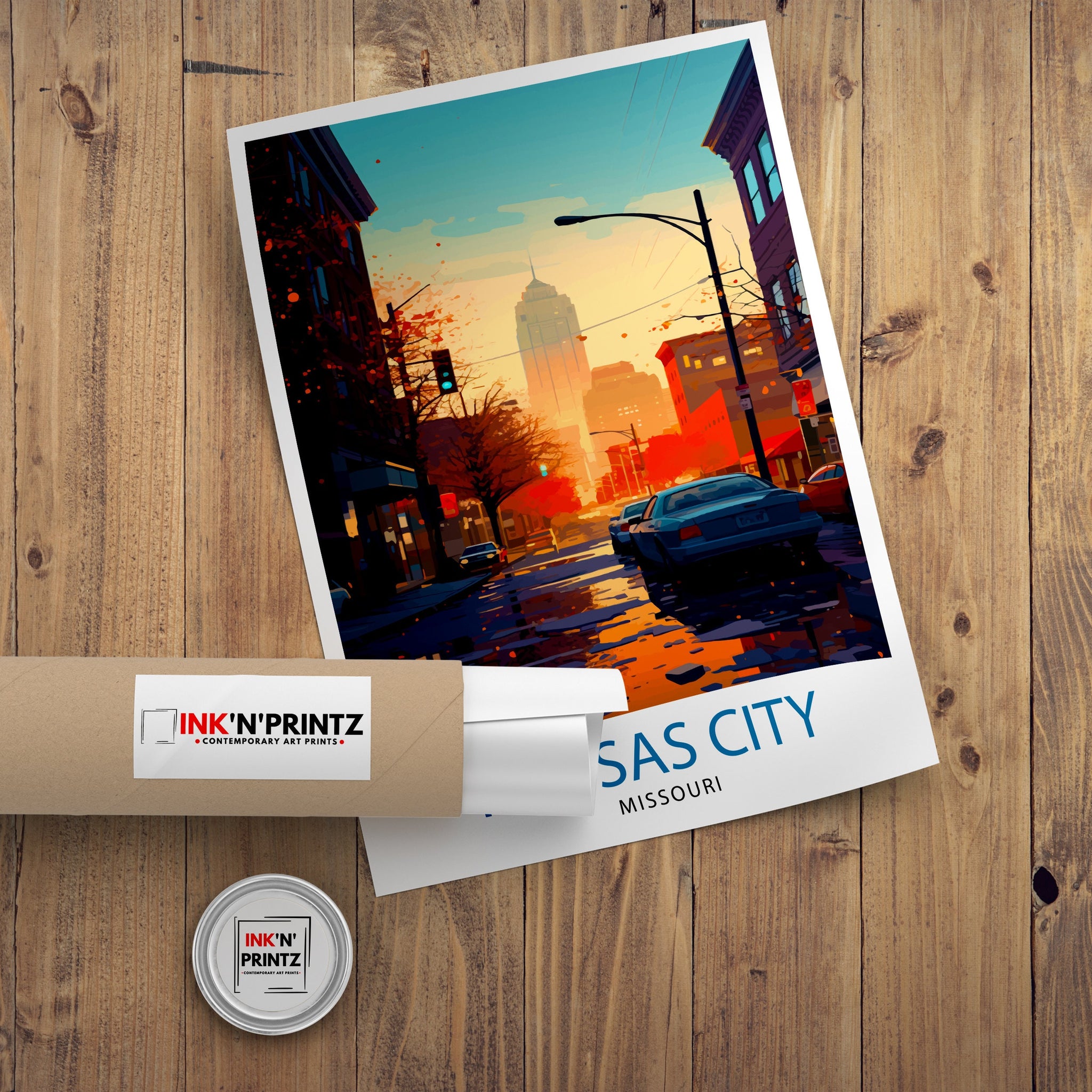 Kansas City Missouri Travel Print Kansas City Wall Decor Kansas City Poster USA Travel Prints Kansas City Art Print Kansas City Illustration