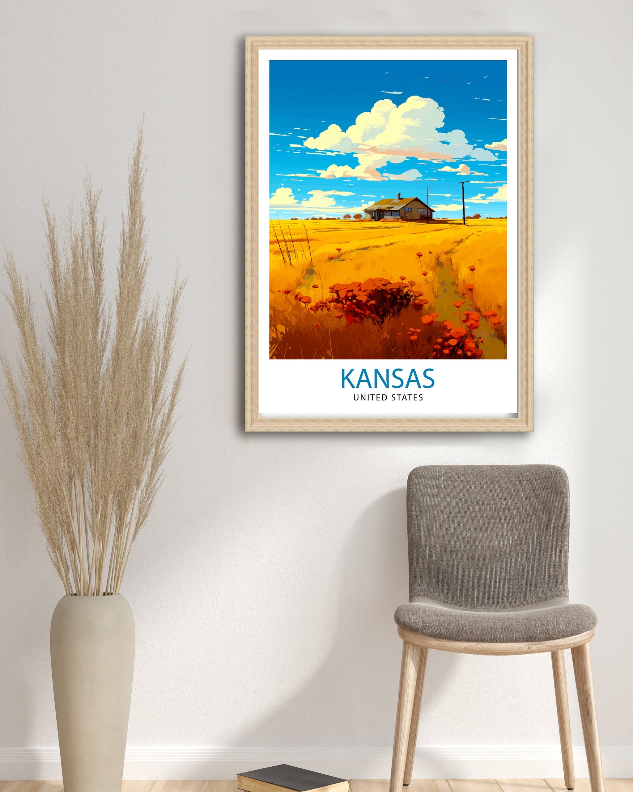 Kansas USA Travel Print| Kansas Wall Decor Kansas Poster USA Travel Prints Kansas Art Print Kansas Illustration Kansas Wall Art
