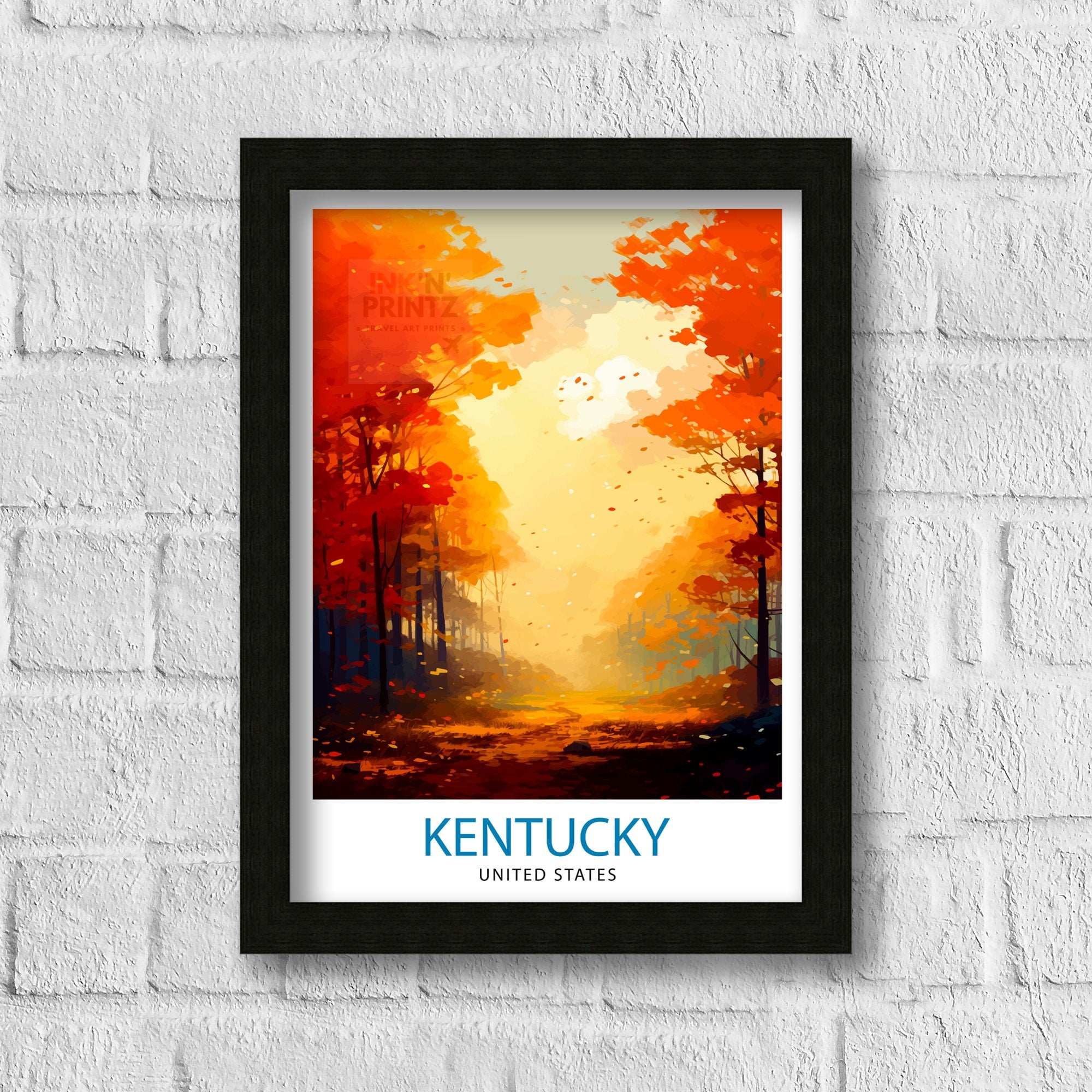 Kentucky USA Travel Print| Kentucky Wall Decor Kentucky Poster USA Travel Prints Kentucky Art Print Kentucky Illustration Kentucky Wall Art