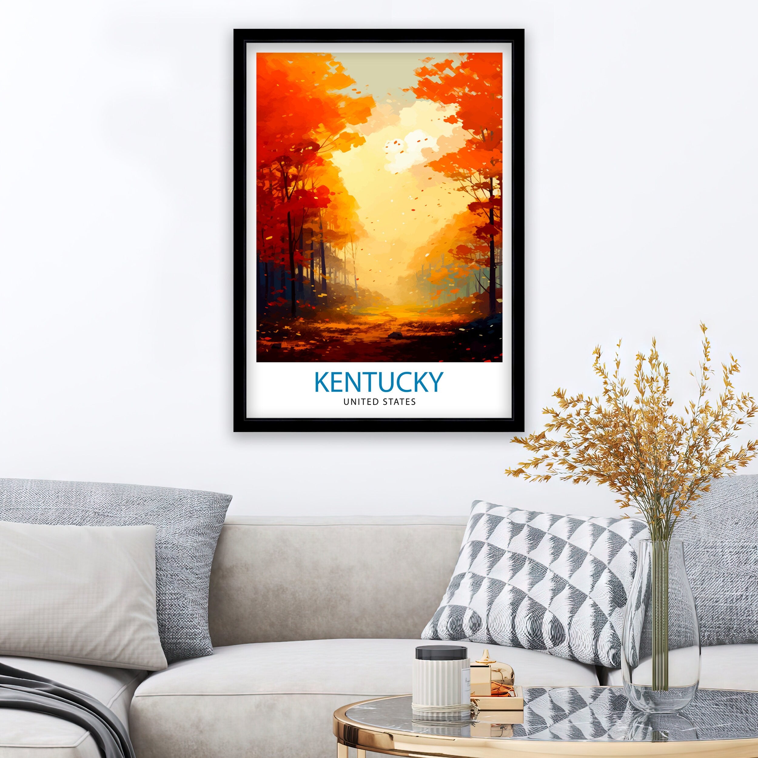 Kentucky USA Travel Print| Kentucky Wall Decor Kentucky Poster USA Travel Prints Kentucky Art Print Kentucky Illustration Kentucky Wall Art