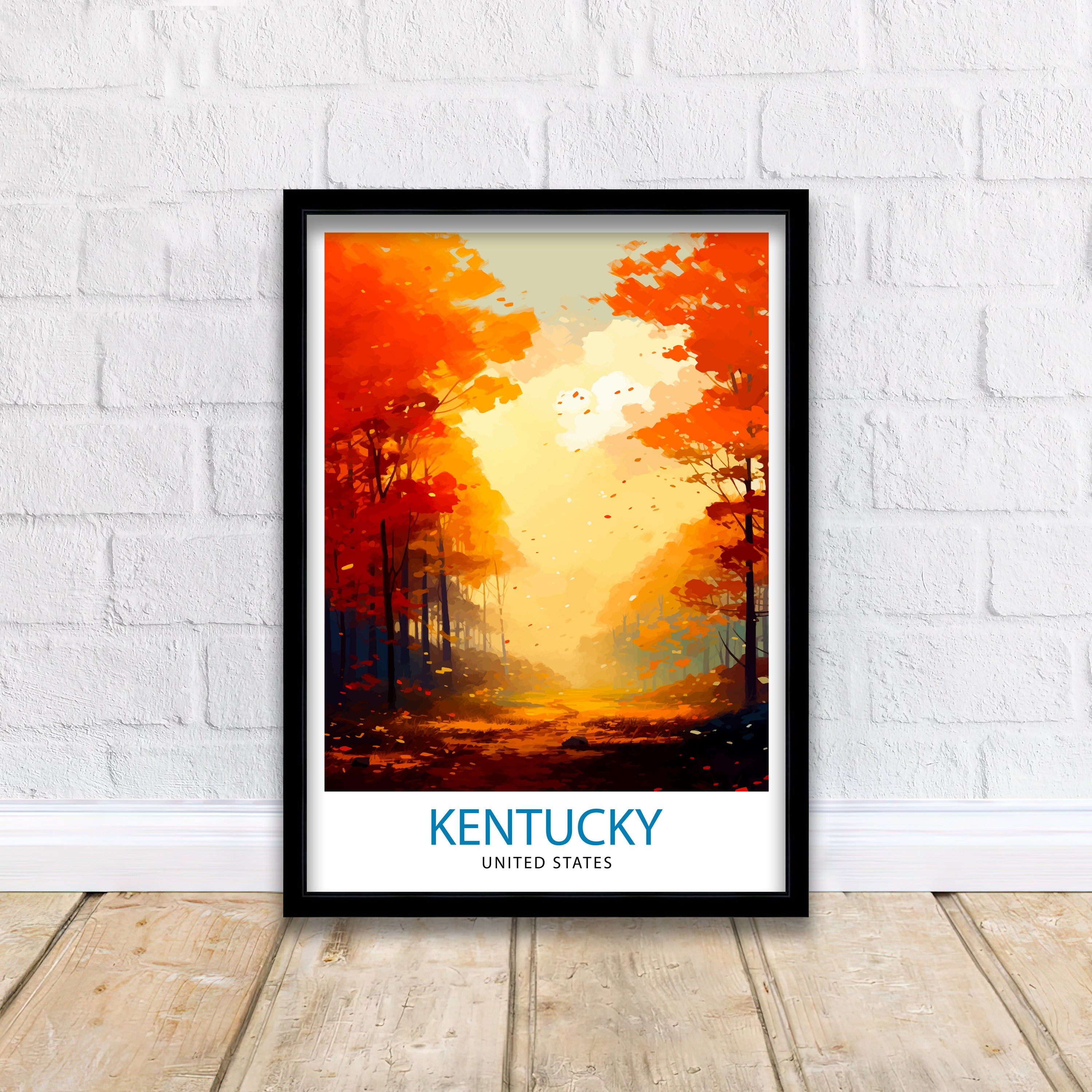 Kentucky USA Travel Print| Kentucky Wall Decor Kentucky Poster USA Travel Prints Kentucky Art Print Kentucky Illustration Kentucky Wall Art