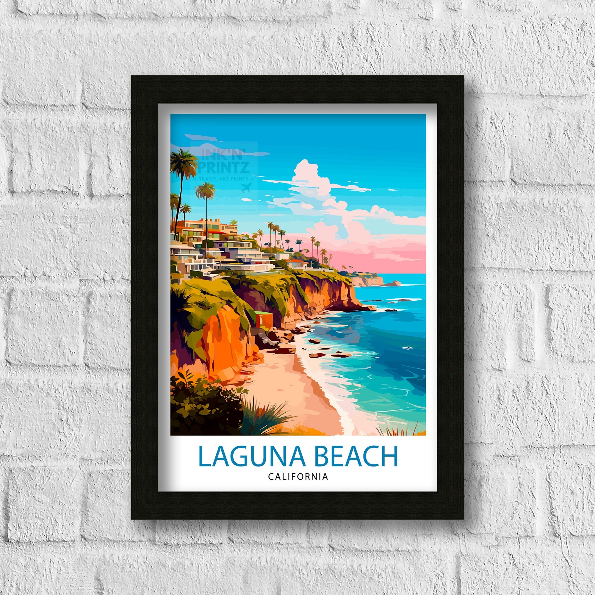 Laguna Beach California Travel Print| Laguna Beach Wall Decor Laguna Beach Poster California Travel Prints Laguna Beach Art Print Laguna