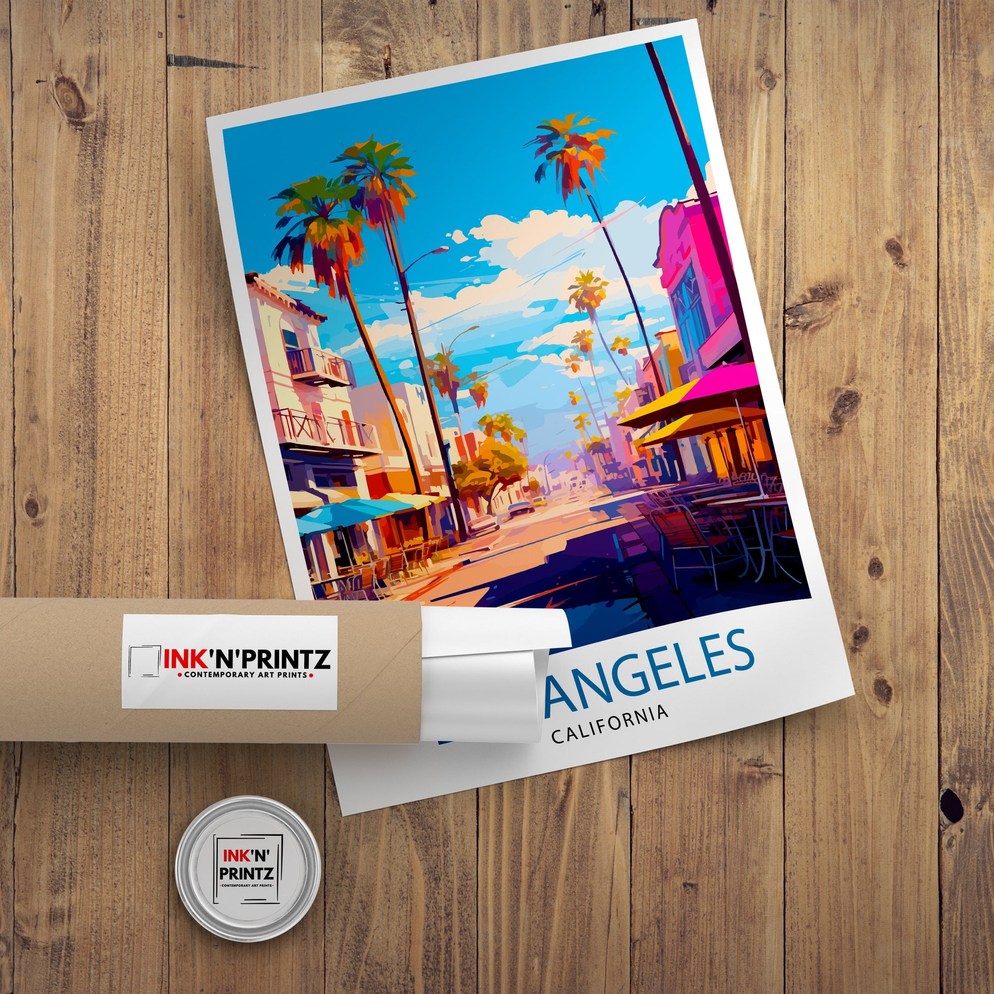 Los Angeles Travel Print| LA Wall Decor California Home Living Decor LA Illustration Travel Poster Gift for LA, California Home Decor