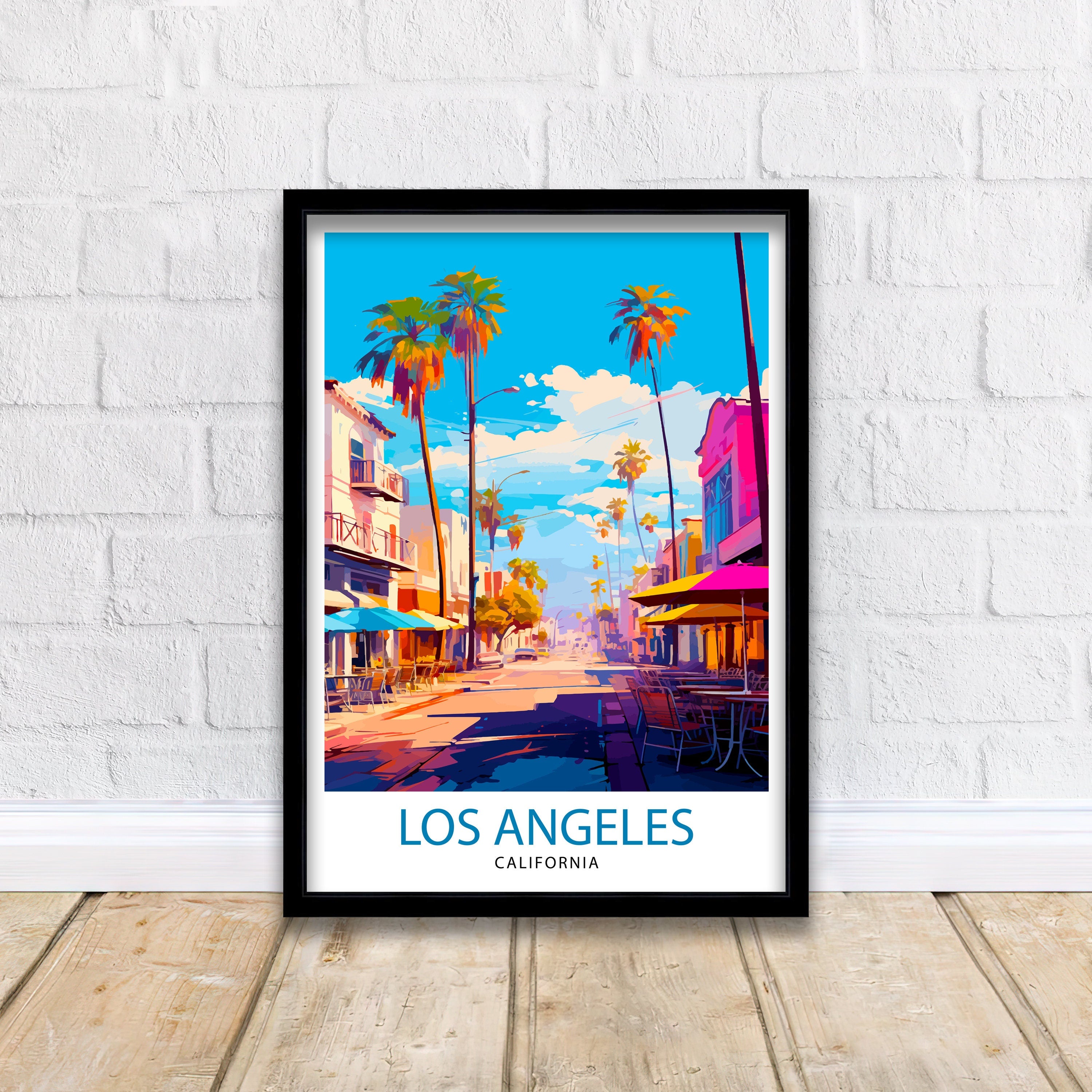 Los Angeles Travel Print| LA Wall Decor California Home Living Decor LA Illustration Travel Poster Gift for LA, California Home Decor
