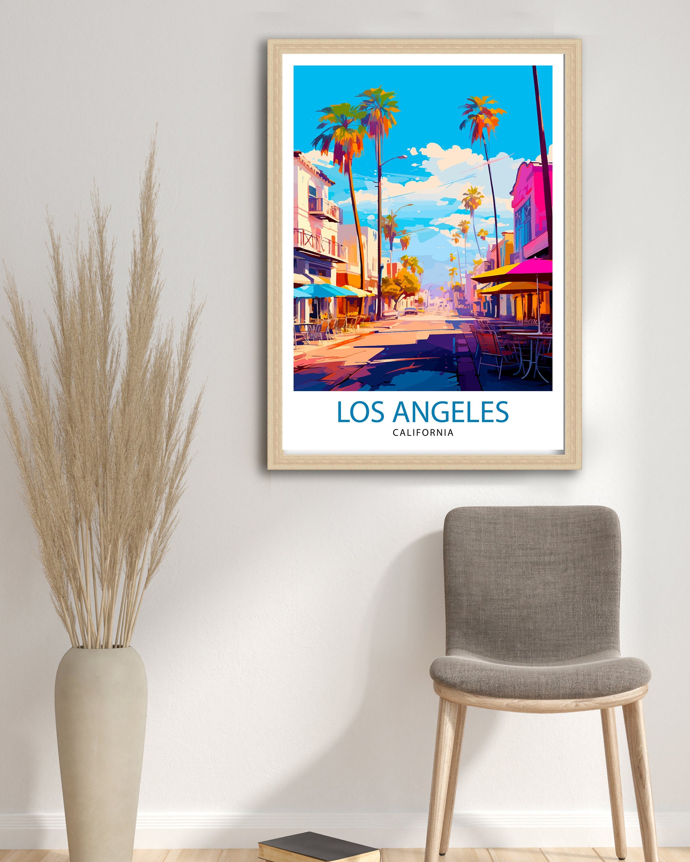 Los Angeles Travel Print| LA Wall Decor California Home Living Decor LA Illustration Travel Poster Gift for LA, California Home Decor