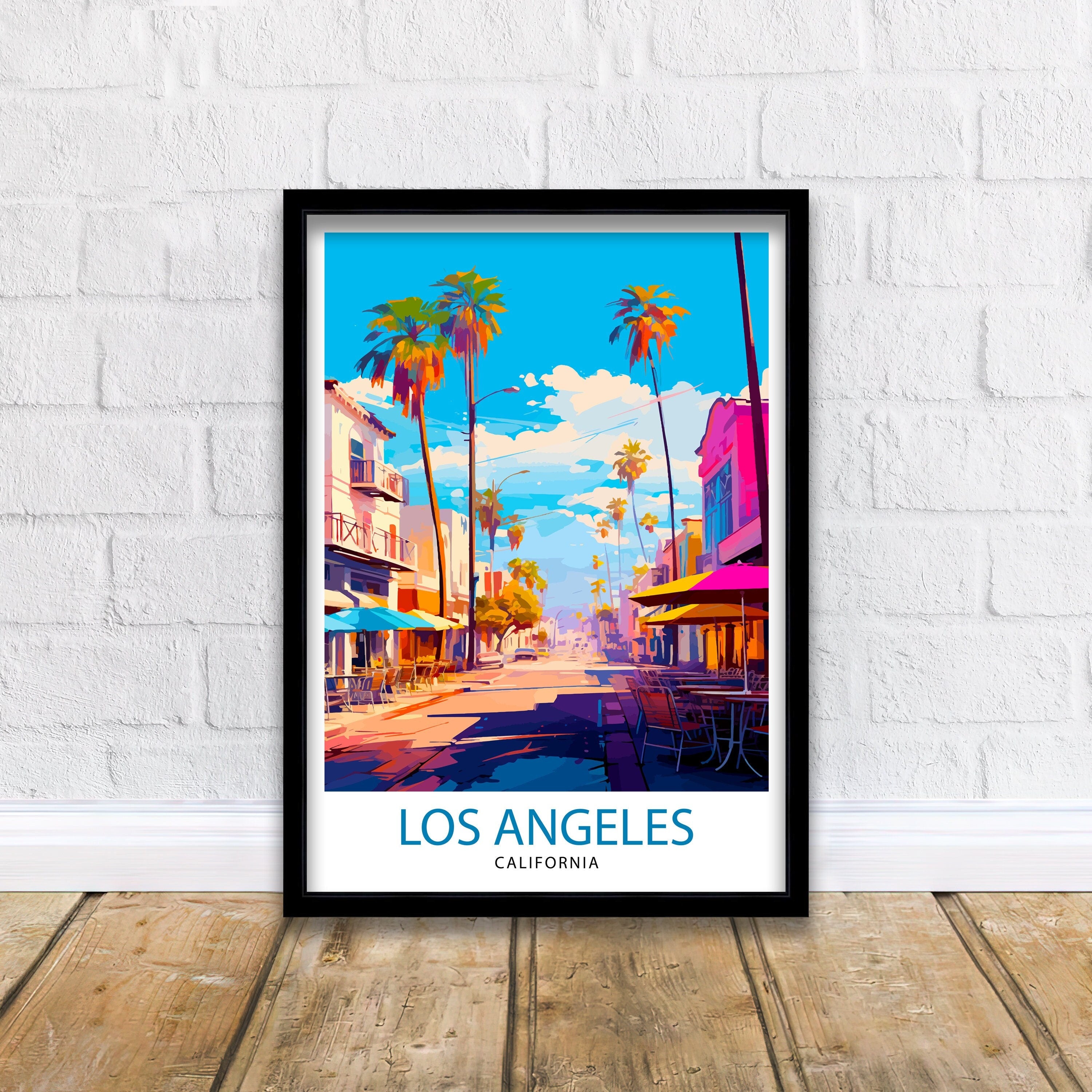 Los Angeles Travel Print| LA Wall Decor California Home Living Decor LA Illustration Travel Poster Gift for LA, California Home Decor