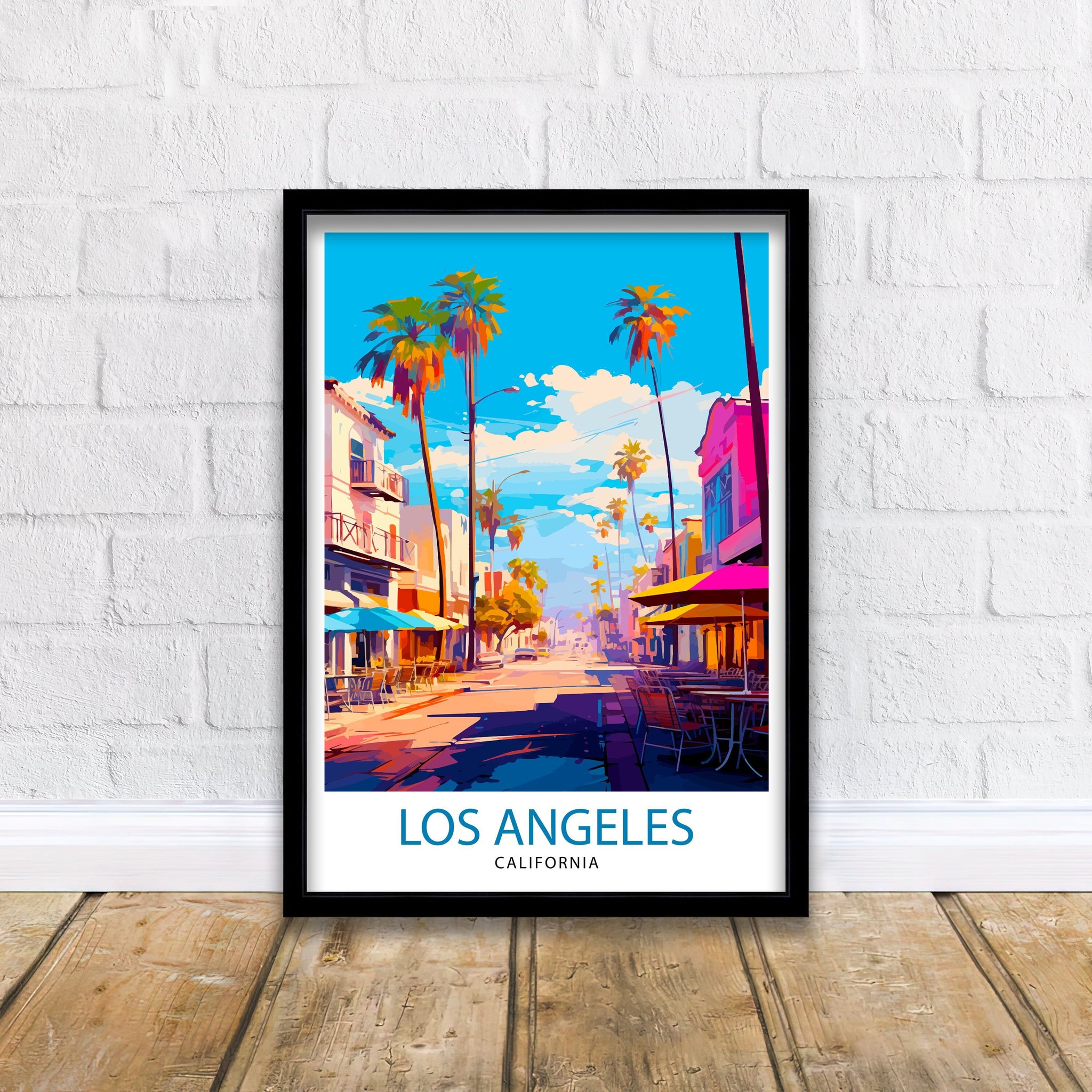 Los Angeles Travel Print| LA Wall Decor California Home Living Decor LA Illustration Travel Poster Gift for LA, California Home Decor