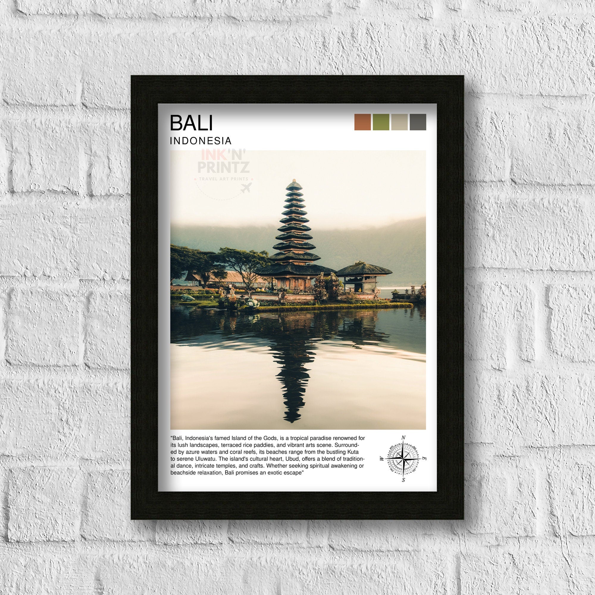 Bali Indonesia Travel Print Bali Wall Decor Bali Poster Indonesia Travel Prints Bali Art Print Bali Illustration Bali Wall Art