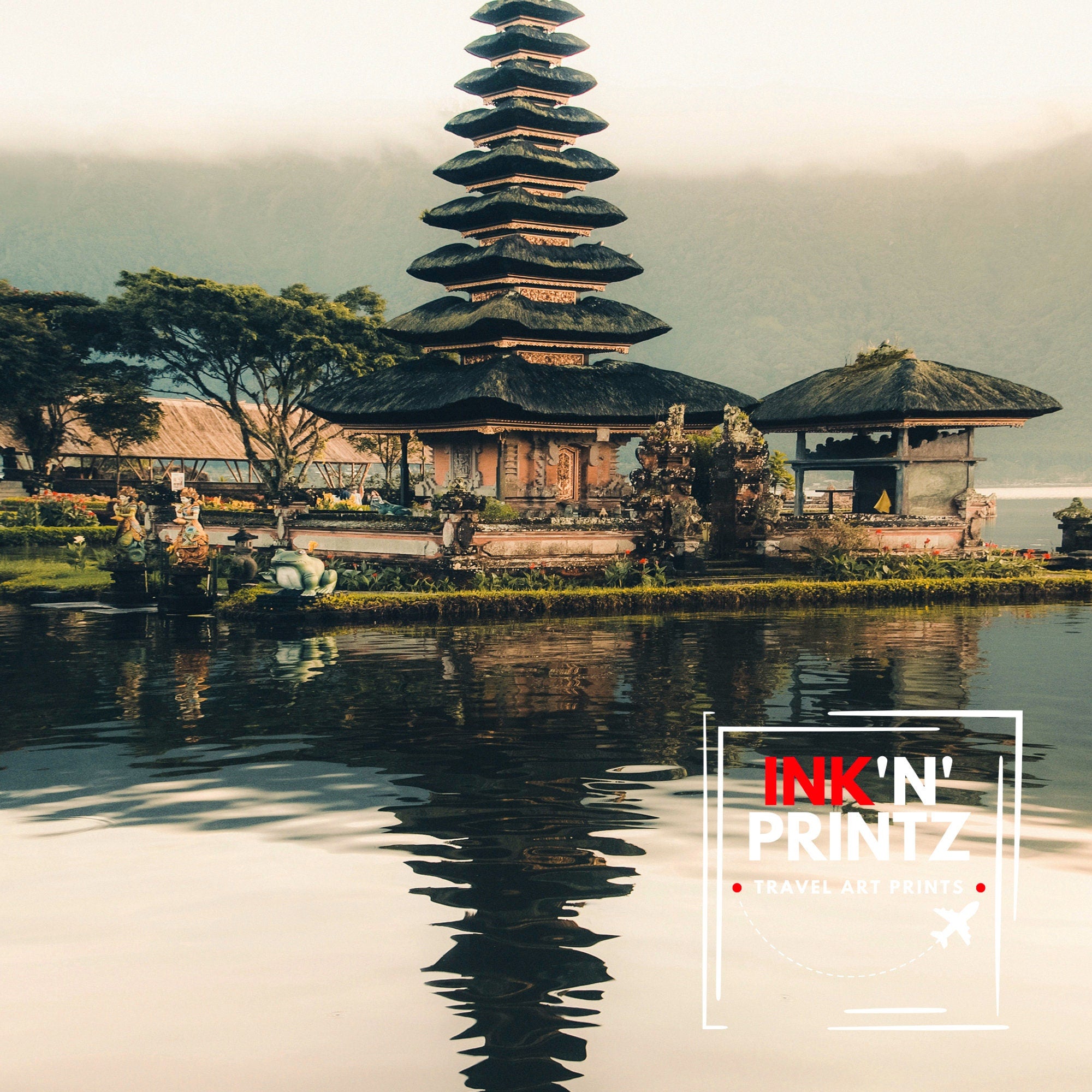 Bali Indonesia Travel Print Bali Wall Decor Bali Poster Indonesia Travel Prints Bali Art Print Bali Illustration Bali Wall Art