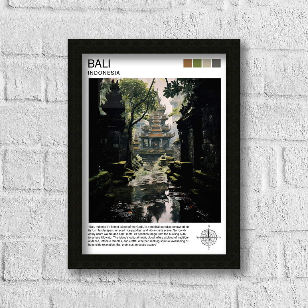 Bali Indonesia Travel Poster Bali