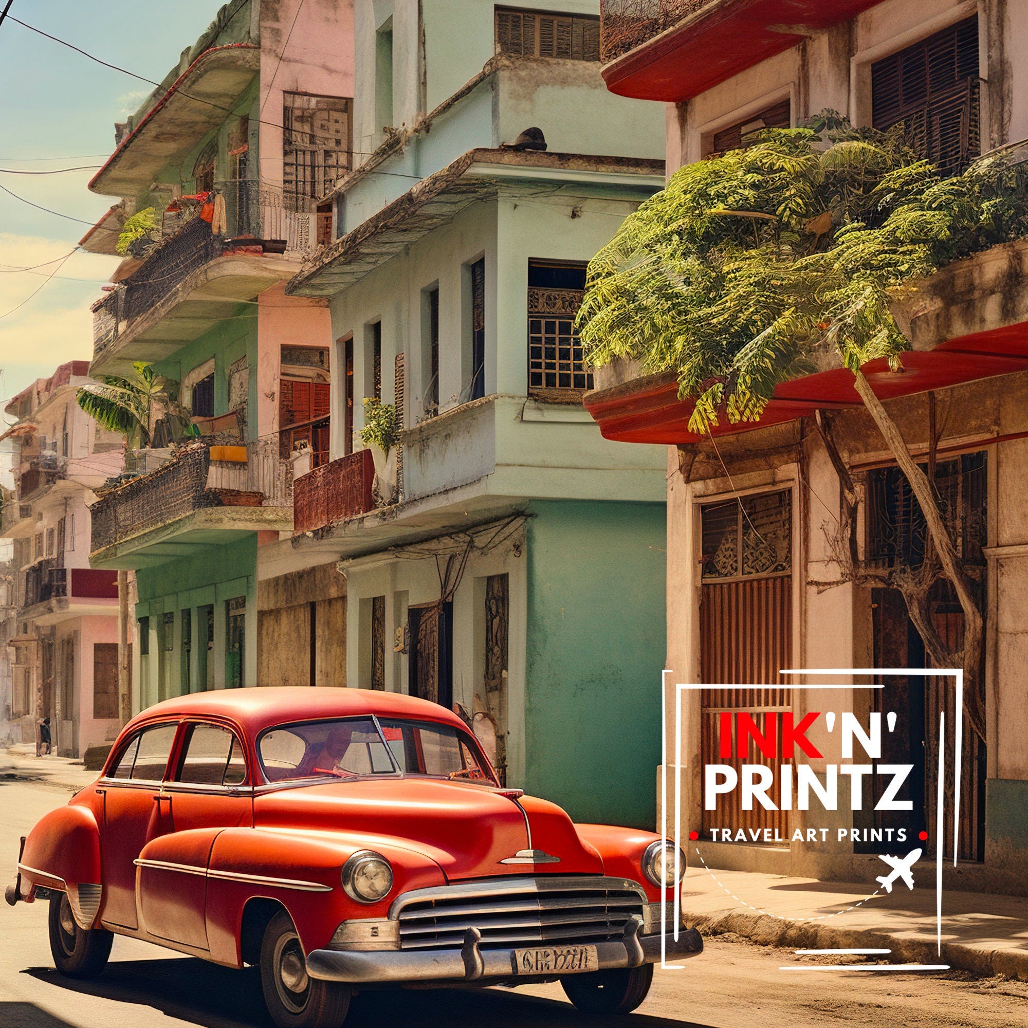 Havana Cuba Travel Print Havana Wall Decor Havana Poster Cuba Travel Prints Havana Art Print Havana Illustration Havana Wall Art