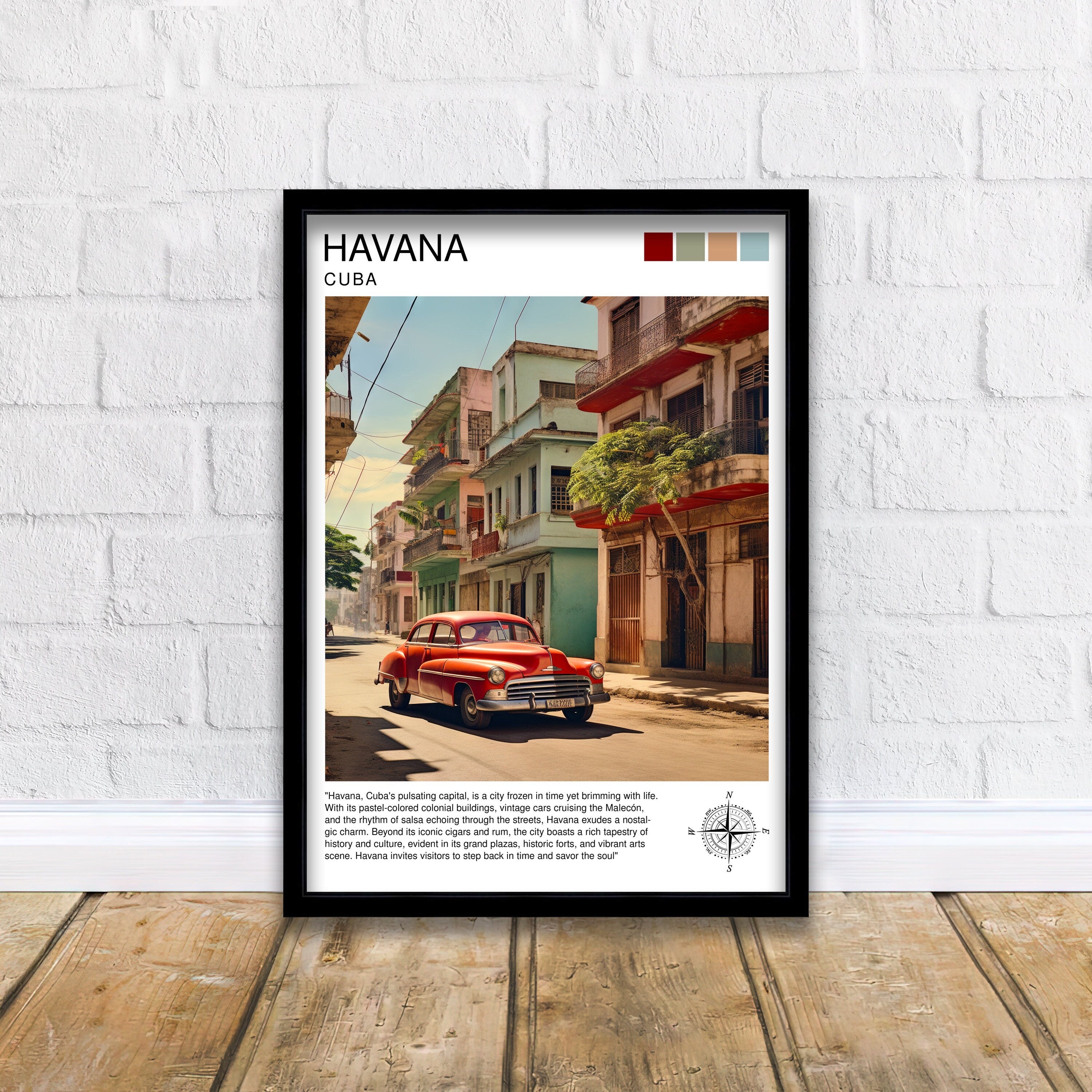 Havana Cuba Travel Print Havana Wall Decor Havana Poster Cuba Travel Prints Havana Art Print Havana Illustration Havana Wall Art