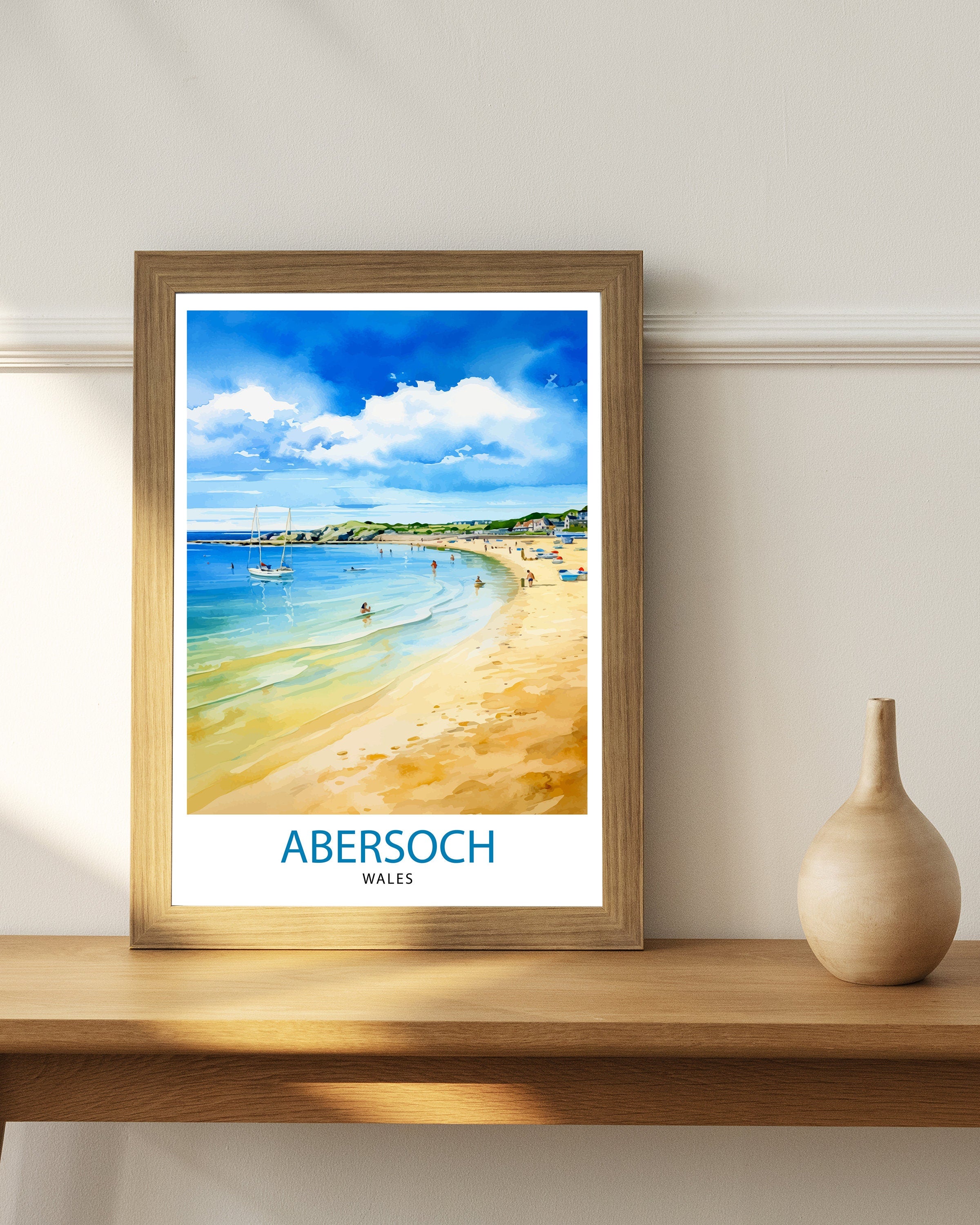 Abersoch Wales Travel Poster Abersoch