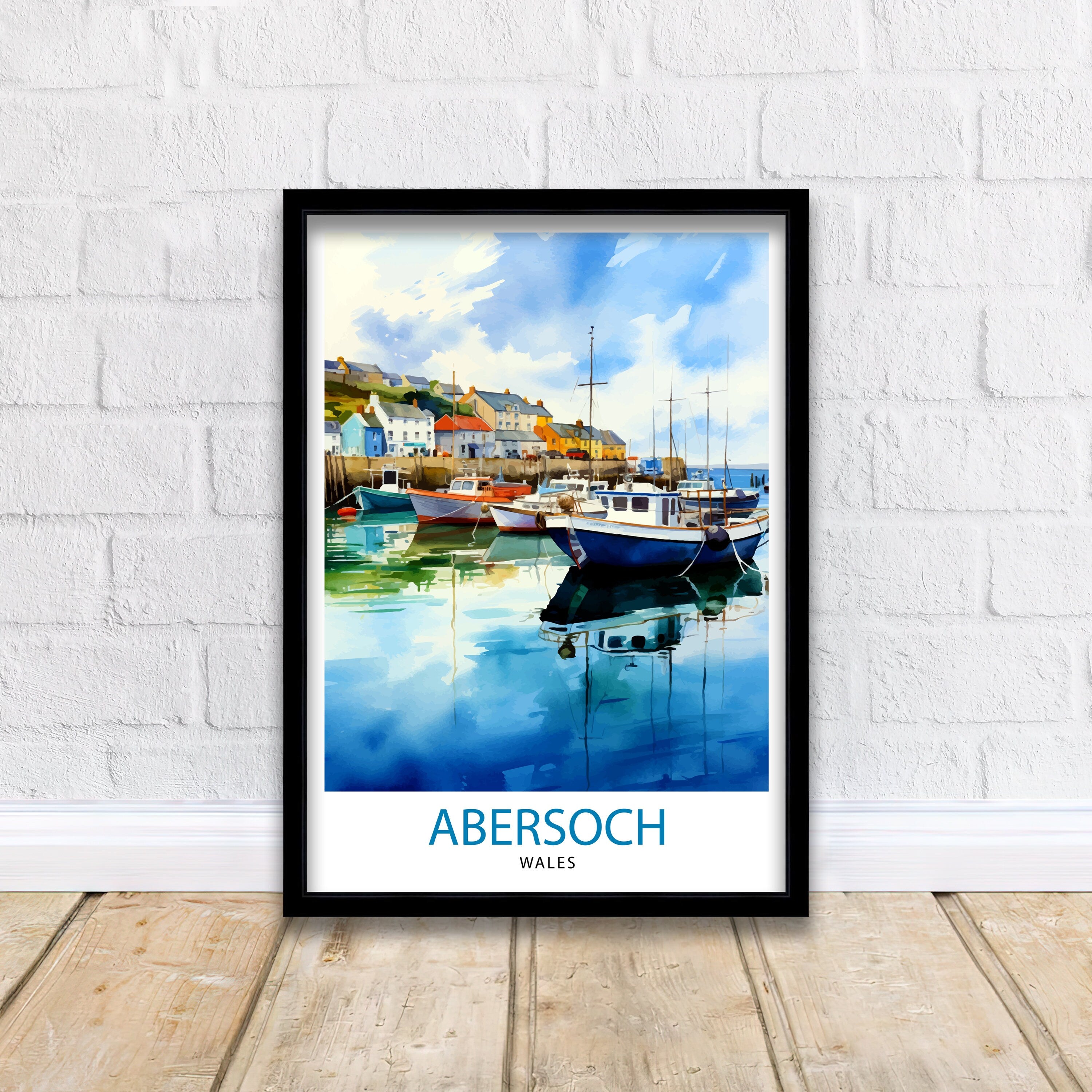 Abersoch Wales Travel Print Abersoch Wall Decor Abersoch Poster Wales Travel Prints Abersoch Art Print Abersoch Illustration Abersoch Wall