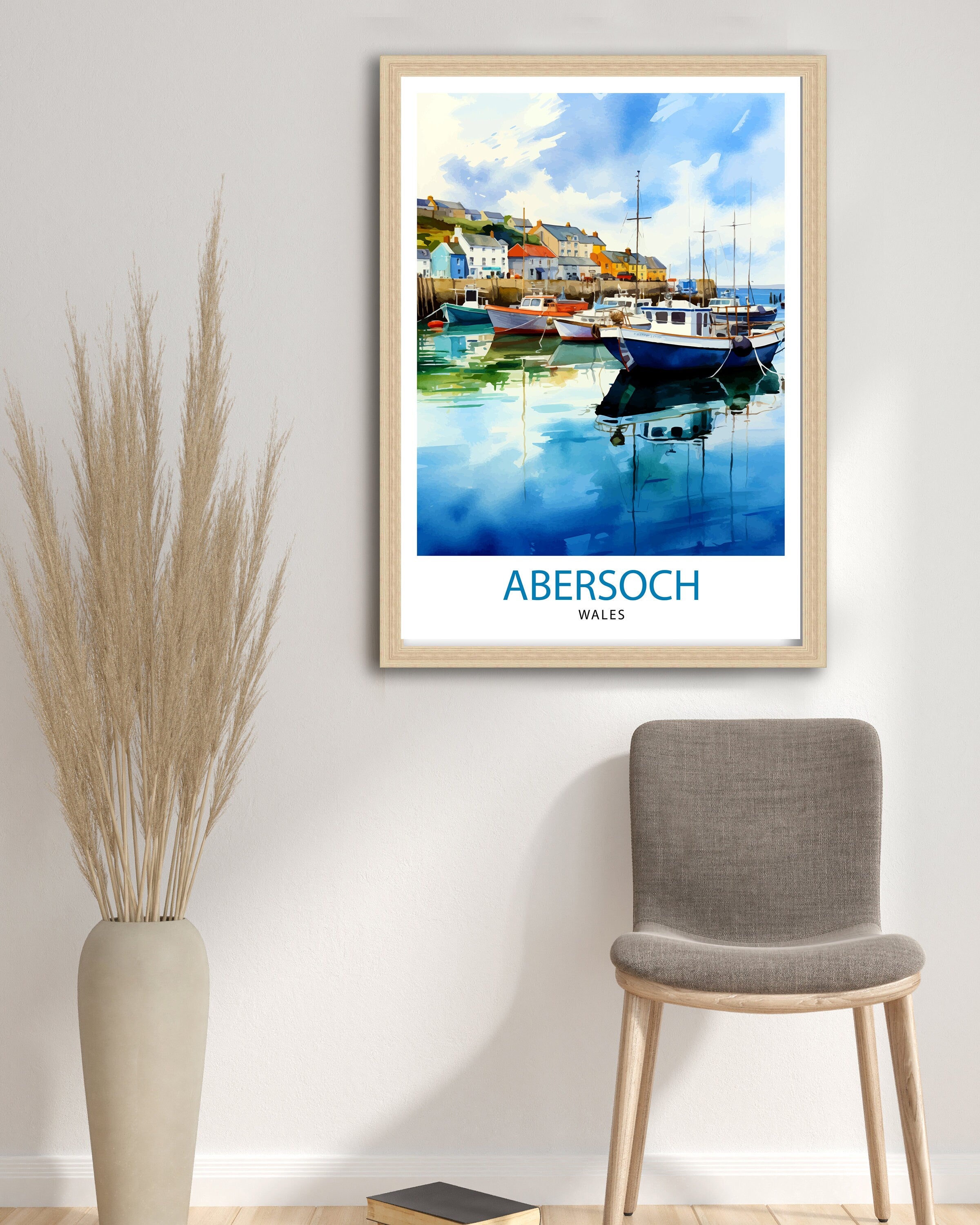Abersoch Wales Travel Print Abersoch Wall Decor Abersoch Poster Wales Travel Prints Abersoch Art Print Abersoch Illustration Abersoch Wall